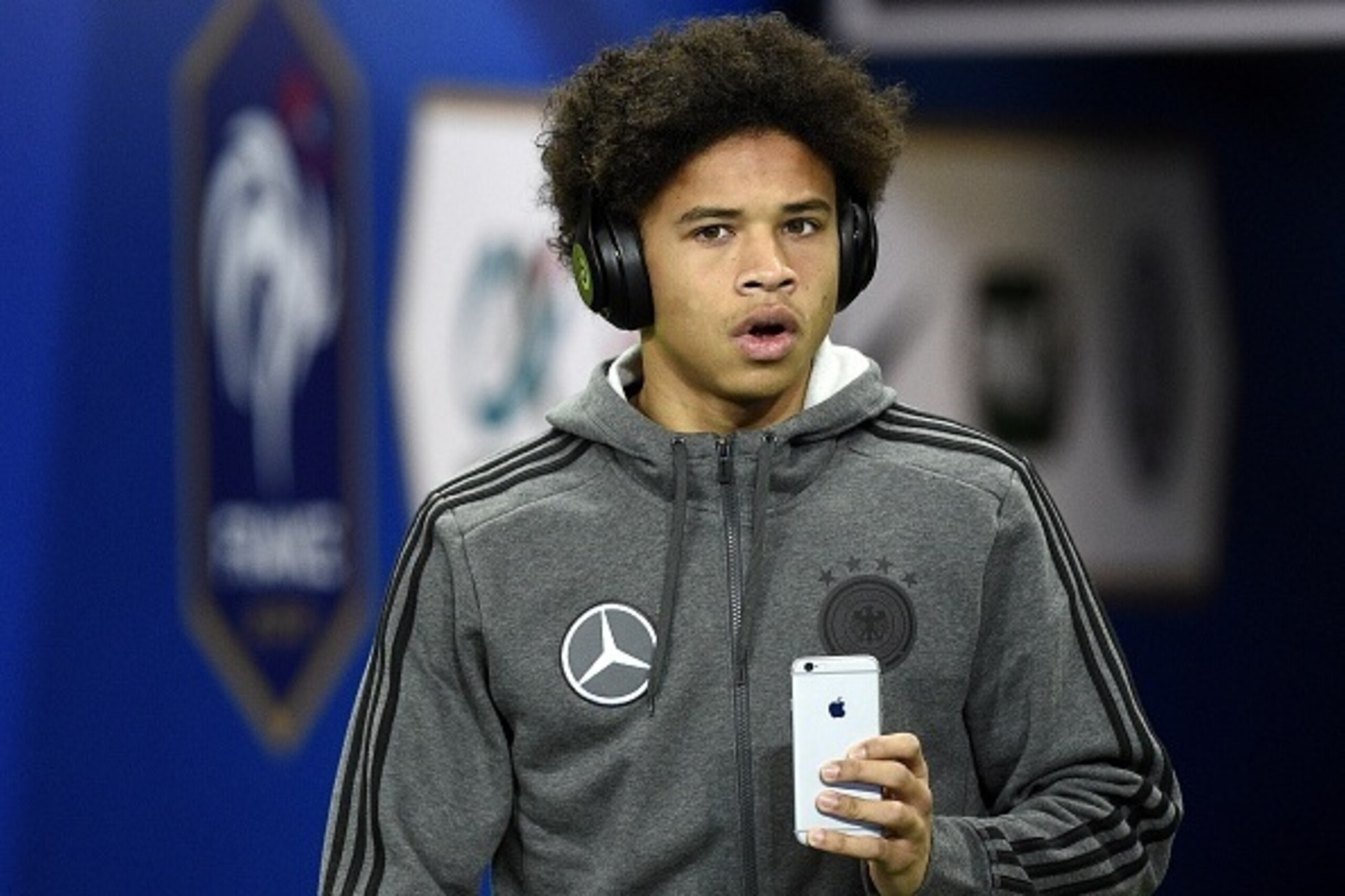 Germany's forward Leroy Sane pictured prior to a friendly international football match between France and Germany ahead of the Euro 2016, on November 13, 2015 at the Stade de France stadium in saint-Denis, north of Paris.  AFP PHOTO / FRANCK FIFE        (