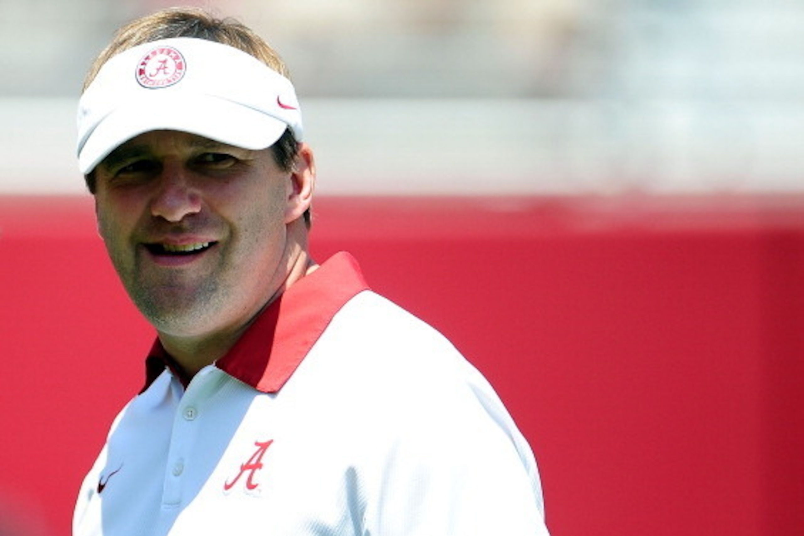 TUSCALOOSA, AL - APRIL 20:  Defensive coordinator Kirby Smart for the Alabama Crimson Tide waits for game action prior to the A-Day spring game at Bryant-Denny Stadium on April 20, 2013 in Tuscaloosa, Alabama.  (Photo by Stacy Revere/Getty Images)