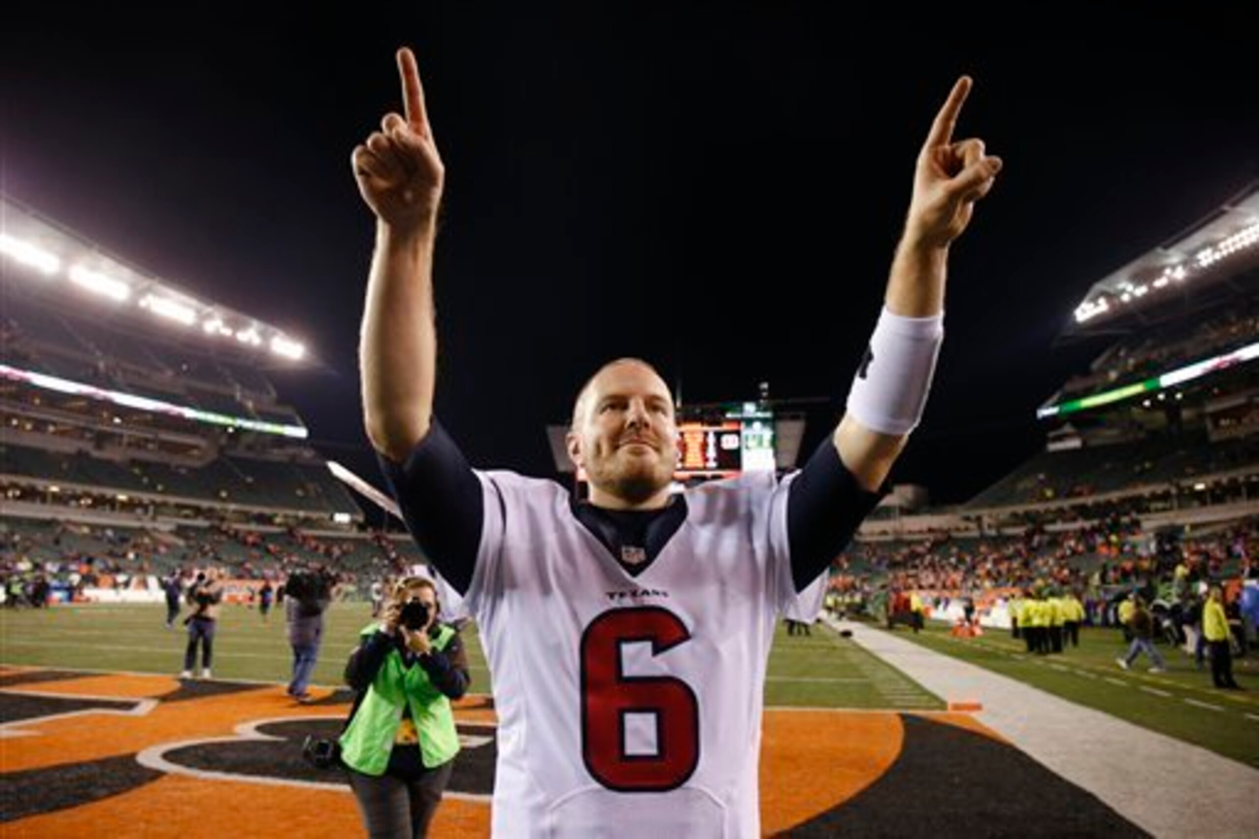 T.J. Yates delivered in a big way during the Texans 10-6 win over the Bengals