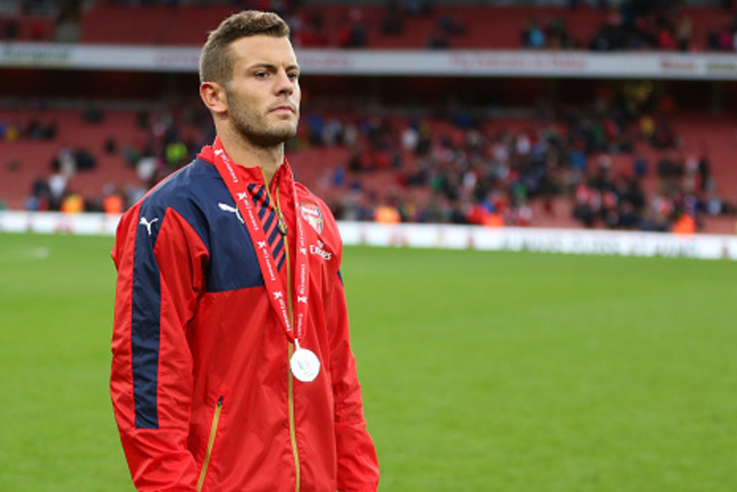 LONDON, ENGLAND - JULY 26:  Jack Wilshere of Arsenal during the Emirates Cup match between Arsenal and VfL Wolfsburg at Emirates Stadium on July 26, 2015 in London, England.  (Photo by Catherine Ivill - AMA/Getty Images).