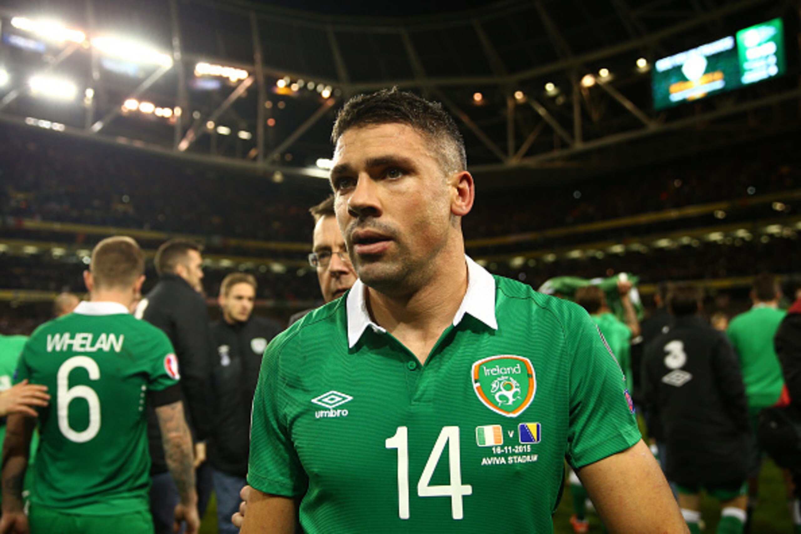 DUBLIN, IRELAND - NOVEMBER 16: Scorer of his team's two goals, Jon Walters of the Republic of Ireland walks off the pitch following his team's 2-0 victory and qualification during the UEFA EURO 2016 Qualifier play off, second leg match between Republic o DUBLIN, IRELAND - NOVEMBER 16: Scorer of his team's two goals, Jon Walters of the Republic of Ireland walks off the pitch following his team's 2-0 victory and qualification during the UEFA EURO 2016 Qualifier play off, second leg match between Republic o