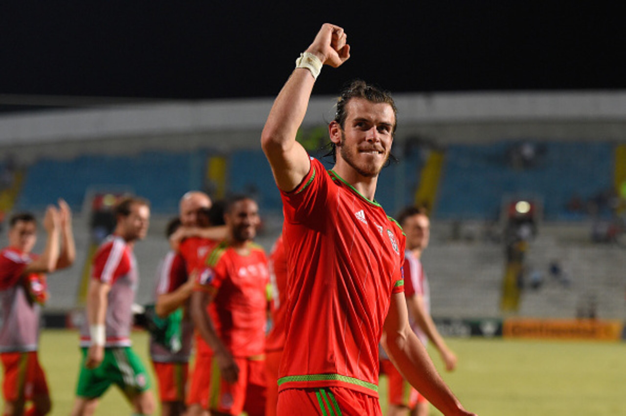 NICOSIA, CYPRUS - SEPTEMBER 03:  Wales striker Gareth Bale celebrates after  the UEFA EURO 2016 Qualifier between Cyprus and Wales at GPS Stadium on September 3, 2015 in Nicosia, Cyprus.  (Photo by Stu Forster/Getty Images)