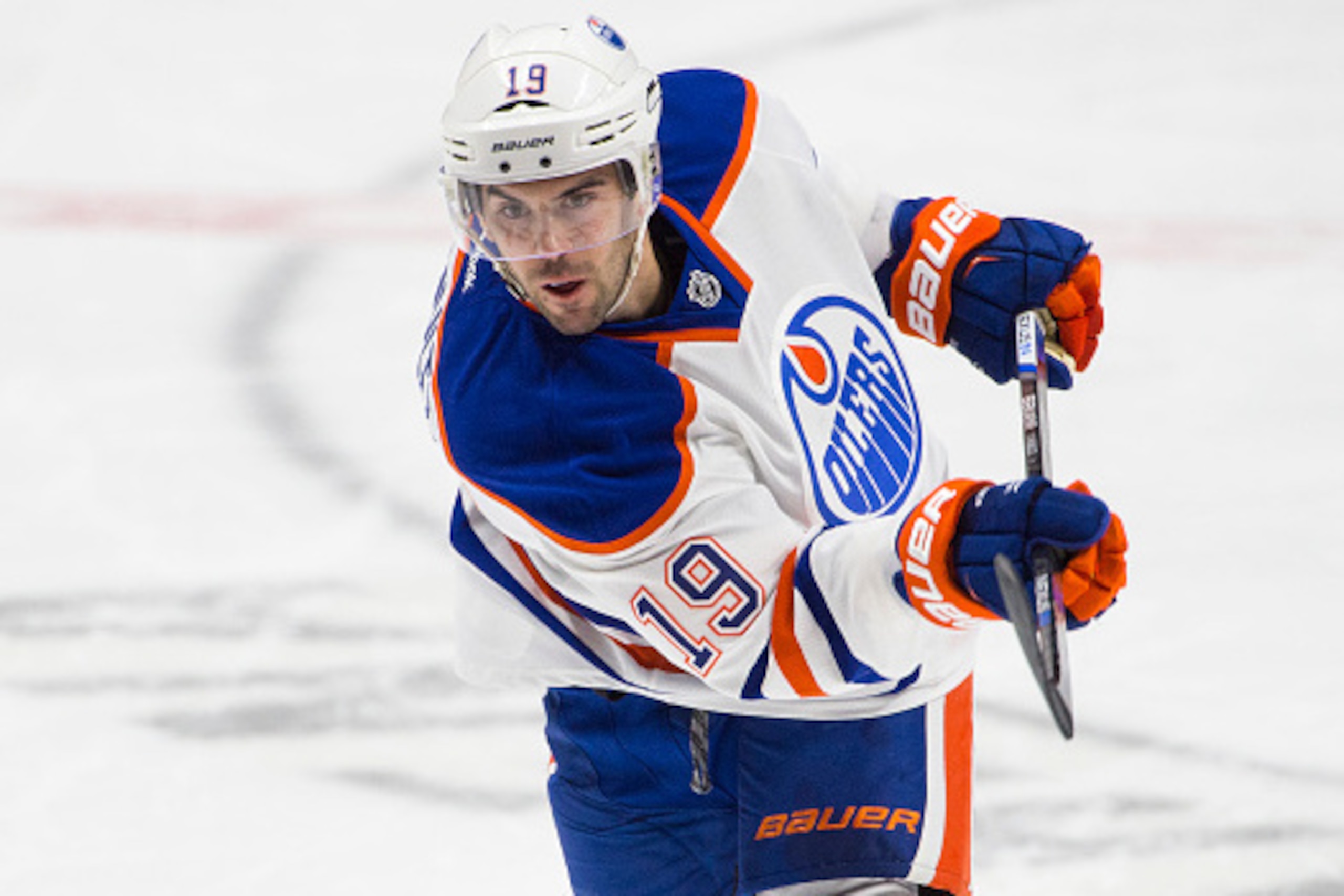 NASHVILLE, TN - OCTOBER 10:  Justin Schultz #19 of the Edmonton Oilers in action during a NHL game against the Nashville Predators at Bridgestone Arena on October 10, 2015 in Nashville, Tennessee.  (Photo by Ronald C. Modra/NHL/Getty Images)