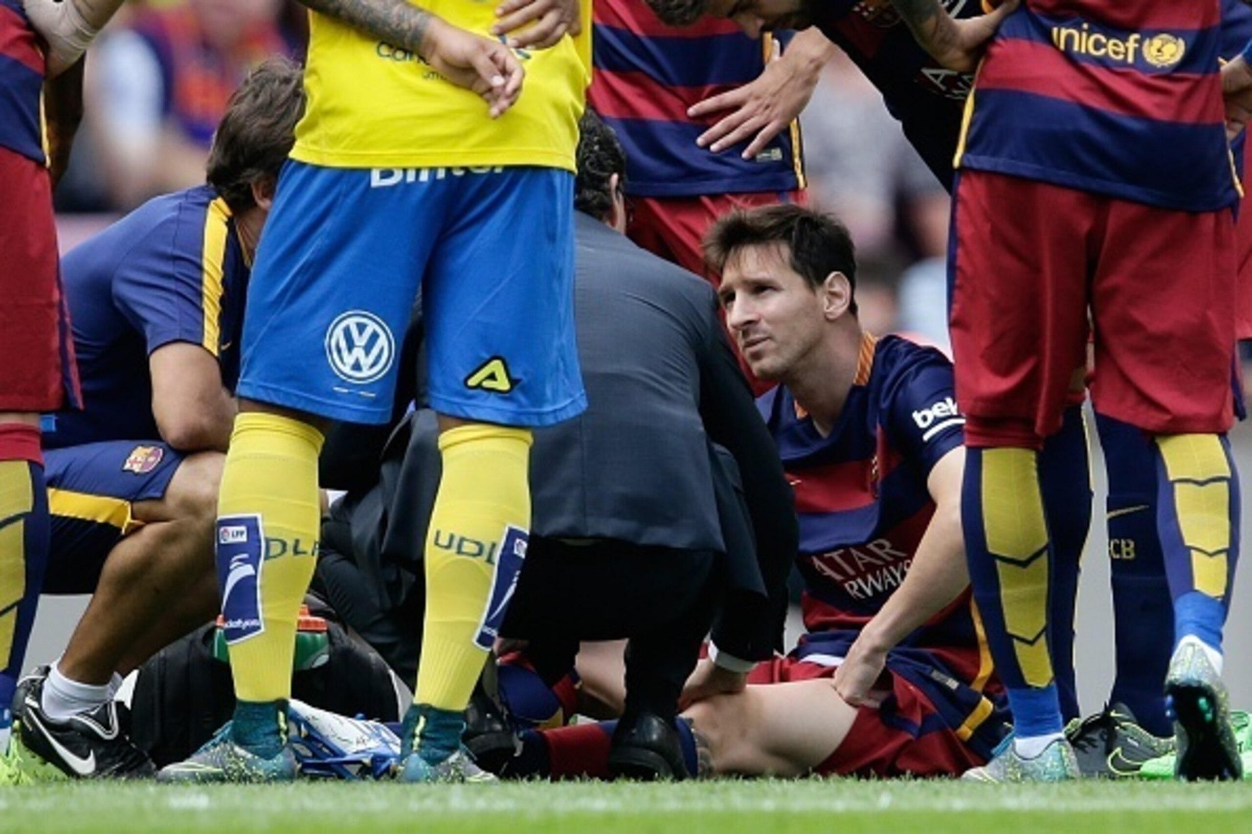 Lionel Messi of FC Barcelona during the Primera Division match between FC Barcelona and Las Palmas on September 26, 2015 at Camp Nou stadium in Barcelona, Spain.(Photo by VI Images via Getty Images)