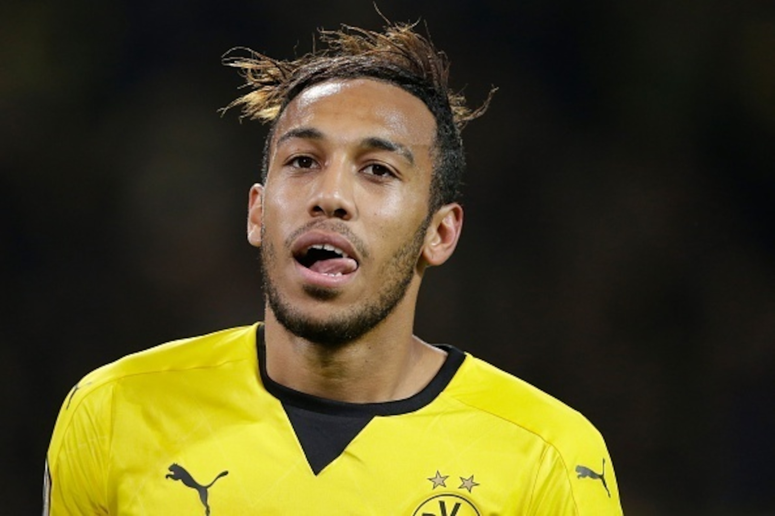 Pierre Emerick Aubameyang of Borussia Dortmund during the Europa League group C match between Borussia Dortmund and Qäbälä FK on November 5, 2015 at the Signal Iduna Park stadium in Dortmund, Germany.(Photo by VI Images via Getty Images)