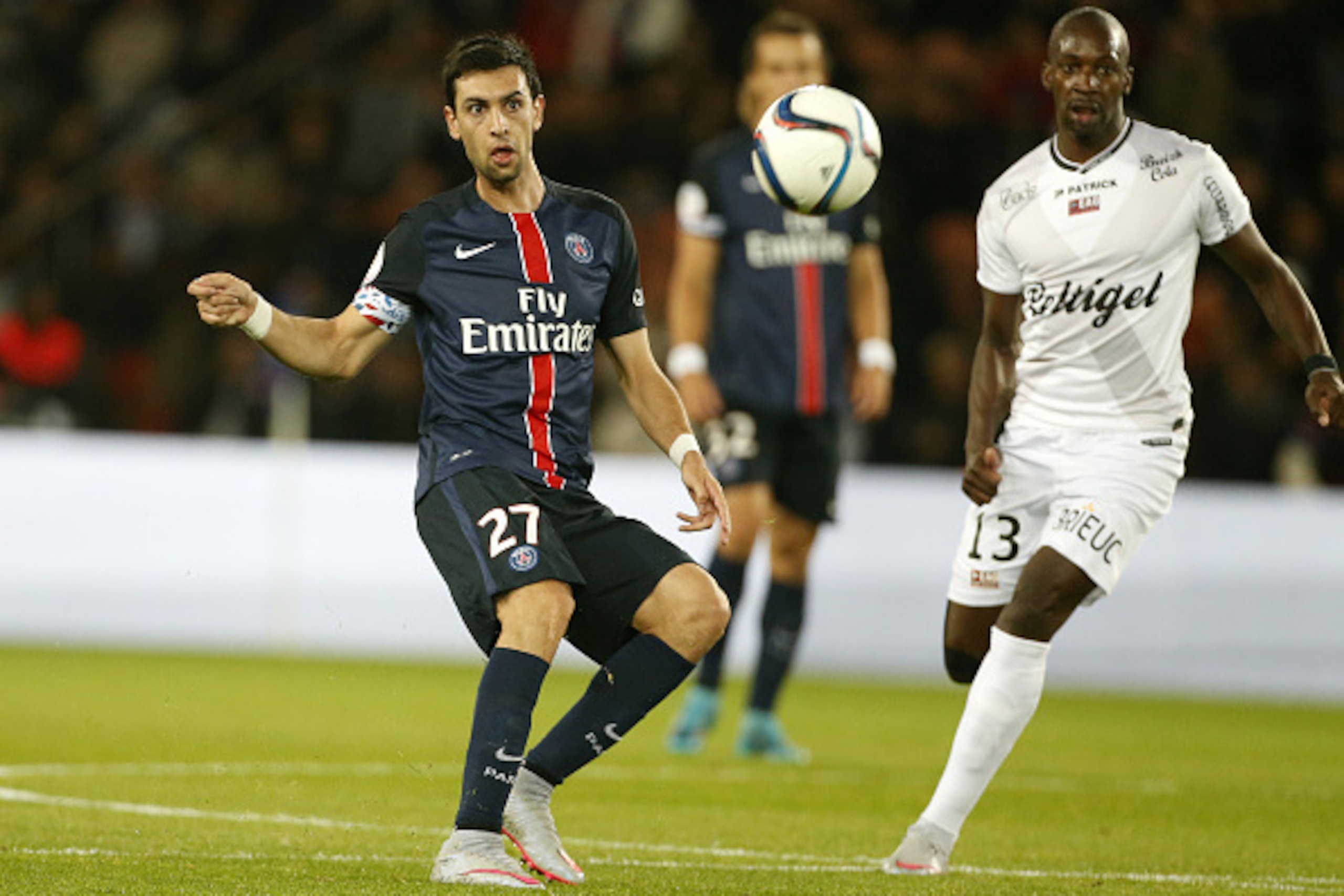 PARIS, FRANCE - SEPTEMBER 22: Javier Pastore of PSG in action during the French Ligue 1 match between Paris Saint-Germain FC (PSG) and EA Guingamp at Parc des Princes stadium on September 22, 2015 in Paris, France. (Photo by Jean Catuffe/Getty Images) PARIS, FRANCE - SEPTEMBER 22: Javier Pastore of PSG in action during the French Ligue 1 match between Paris Saint-Germain FC (PSG) and EA Guingamp at Parc des Princes stadium on September 22, 2015 in Paris, France. (Photo by Jean Catuffe/Getty Images)