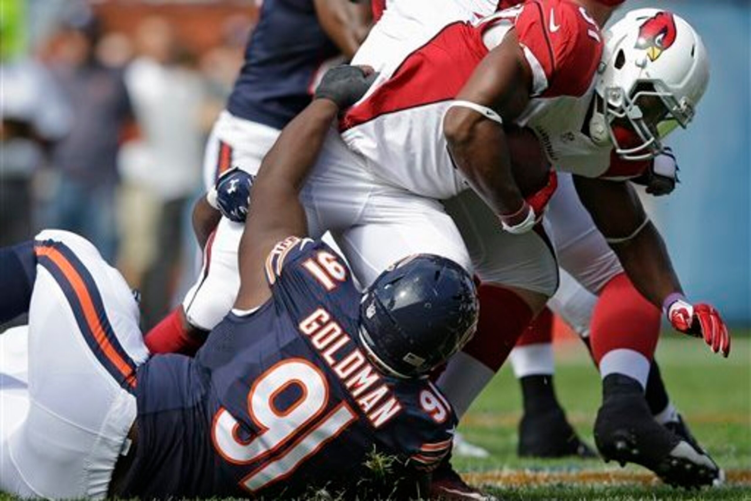 Goldman has shown improvement with his footwork and technique in recent weeks against the run.