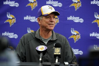EDEN PRAIRIE, MN - JUNE 4: Offensive coordinator Norv Turner of the Minnesota Vikings speaks to the media after practice on June 4, 2015 at Winter Park in Eden Prairie, Minnesota. (Photo by Hannah Foslien/Getty Images)