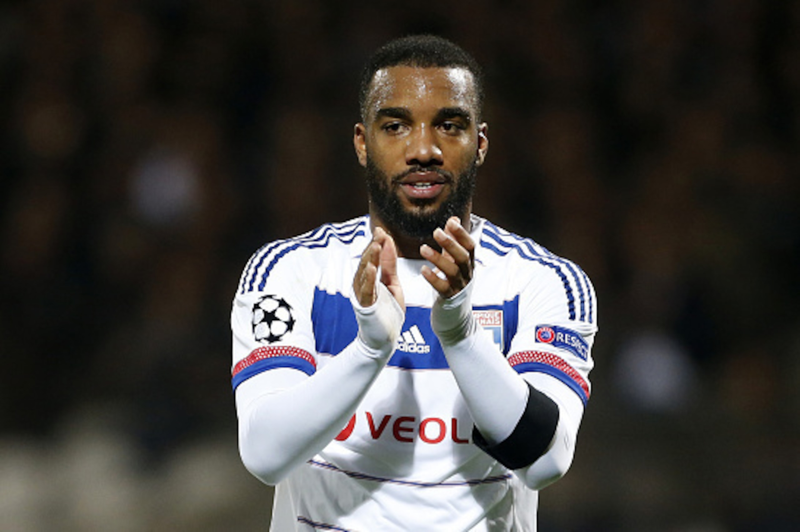 LYON, FRANCE - NOVEMBER 4: Alexandre Lacazette of Lyon reacts during the UEFA Champions league match between Olympique Lyonnais (OL) and FC Zenit St Petersburg at Stade de Gerland on November 4, 2015 in Lyon, France. (Photo by Jean Catuffe/Getty Images)