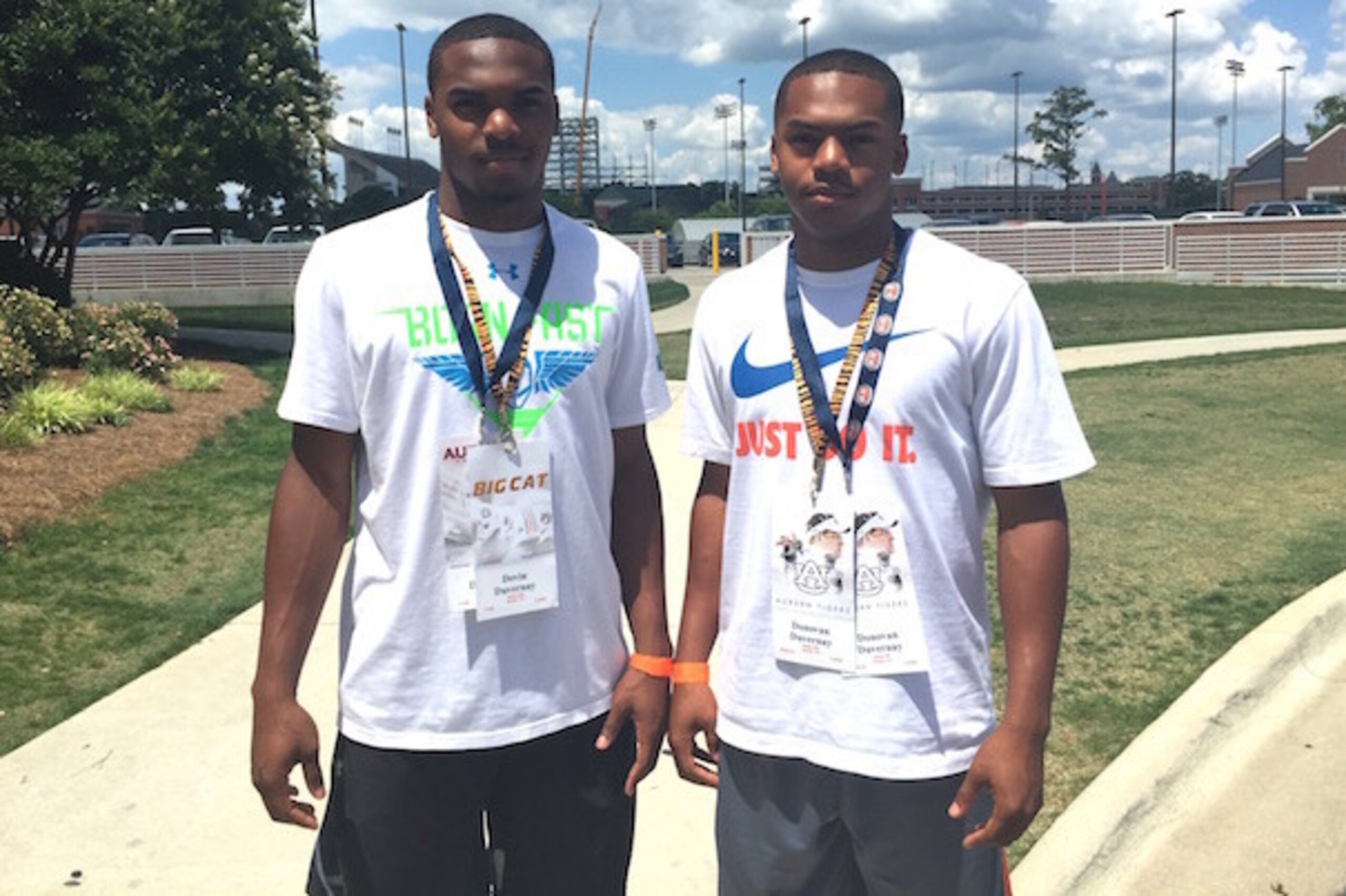 Devin Duvernay (left) with twin brother Donovan. The two have been teammates all of their lives, and they will be college teammates at Baylor.