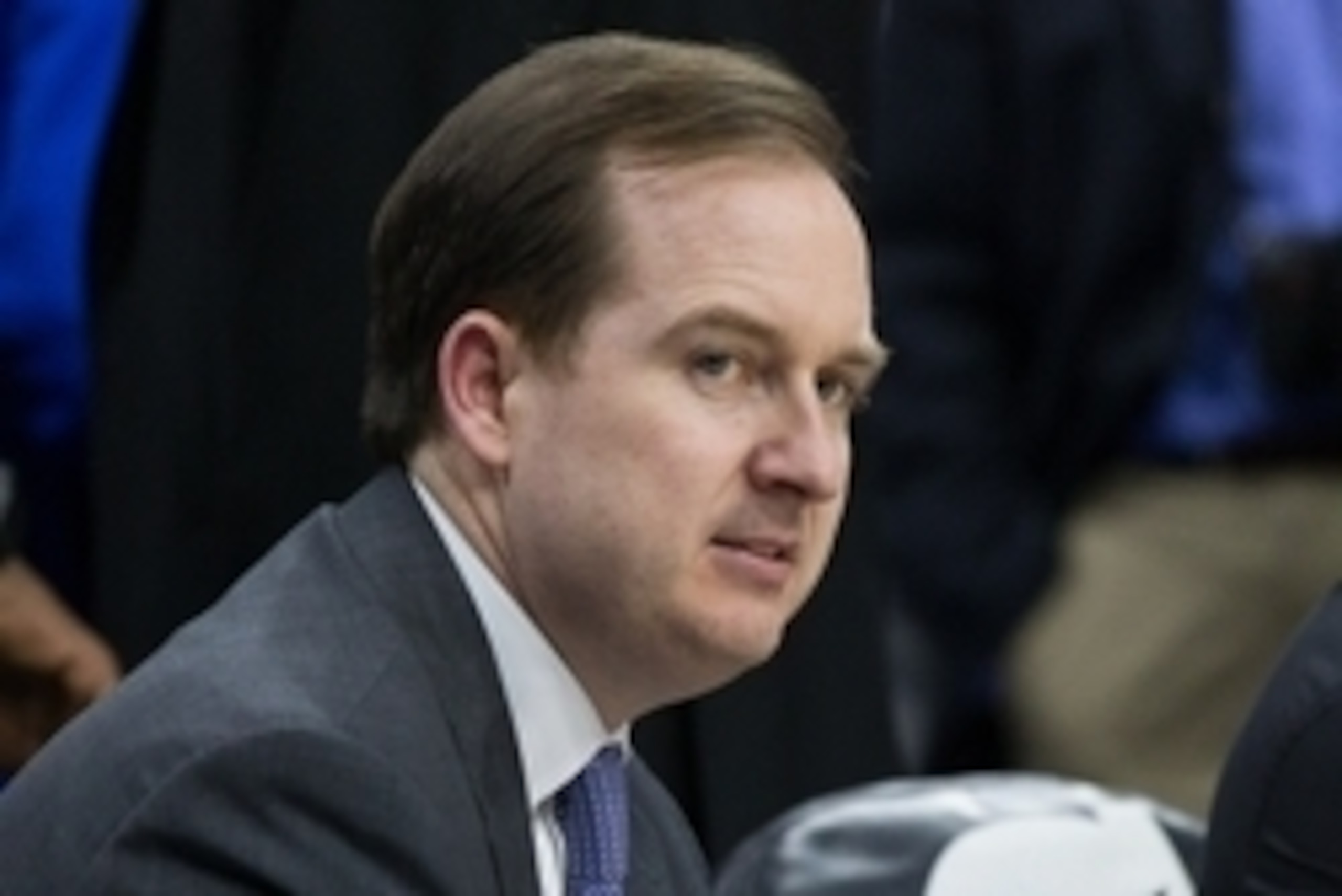 Nov 2, 2015; Philadelphia, PA, USA; Philadelphia 76ers general manager Sam Hinkie prior to a game against the Cleveland Cavaliers at Wells Fargo Center. Mandatory Credit: Bill Streicher-USA TODAY Sports