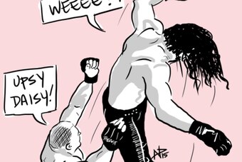 Illustraton of Brock Lesnar and Seth Rollins