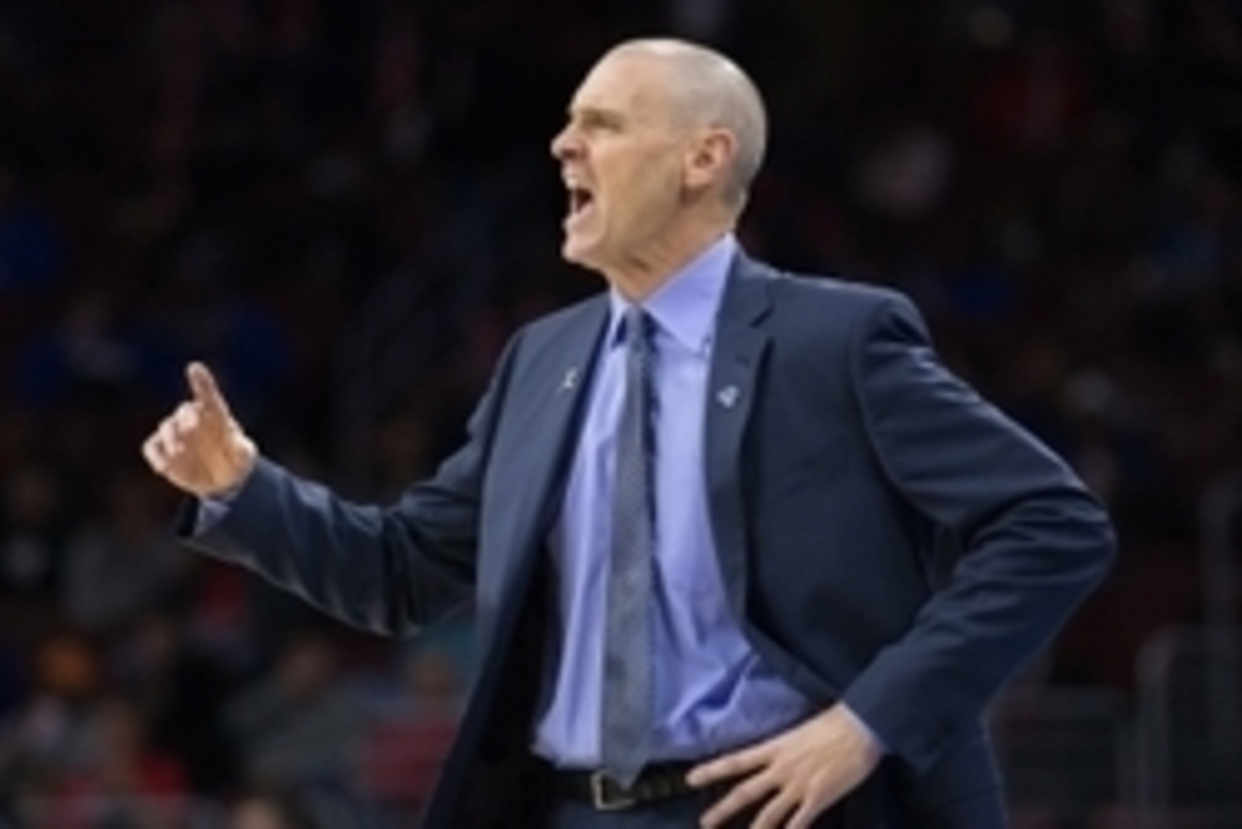 Nov 16, 2015; Philadelphia, PA, USA; Dallas Mavericks head coach Rick Carlisle during the second half against the Philadelphia 76ers at Wells Fargo Center. The Mavericks won 92-86. Mandatory Credit: Bill Streicher-USA TODAY Sports