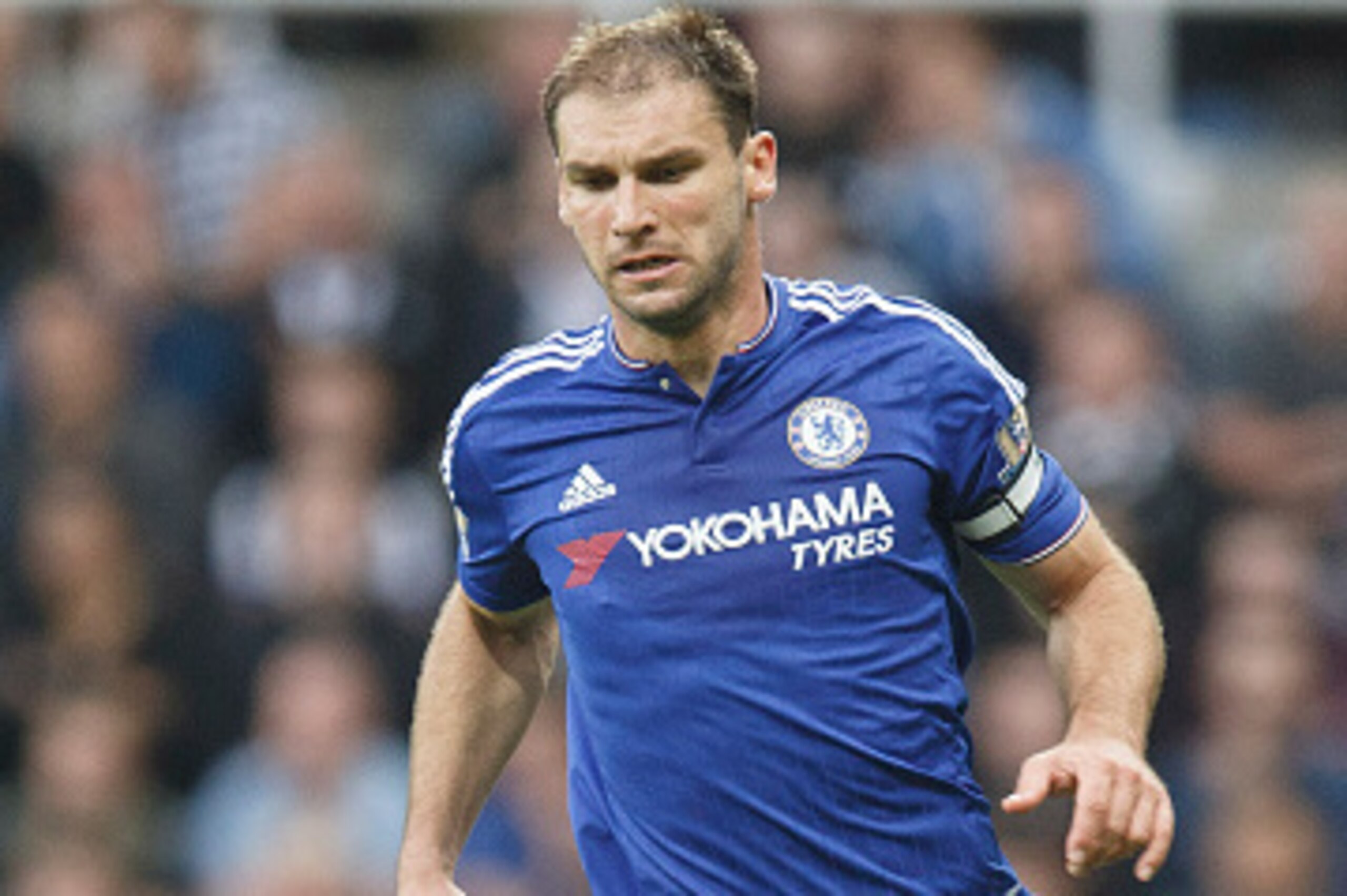 NEWCASTLE UPON TYNE, ENGLAND - SEPTEMBER 26: Branislav Ivanovic(Capt) in action for Chelsea  during the Barclays Premier League match between Newcastle United and Chelsea at St James's Park Park on September 26, 2015 in Newcastle upon Tyne, United Kingdom