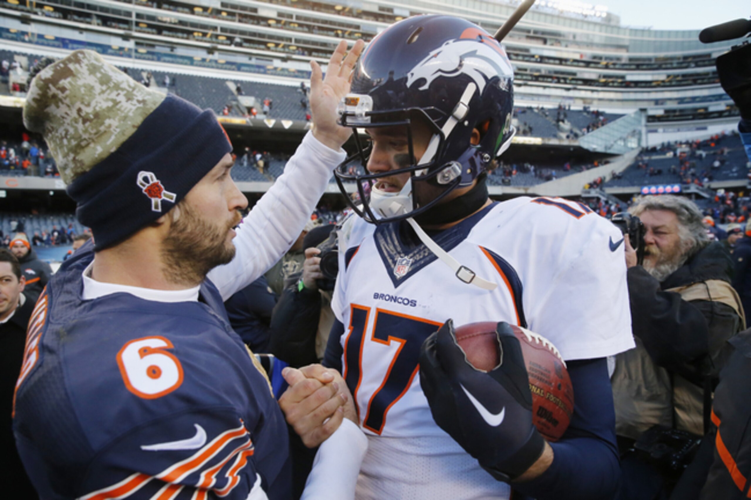 Jay Cutler (left) and Brock Osweiler