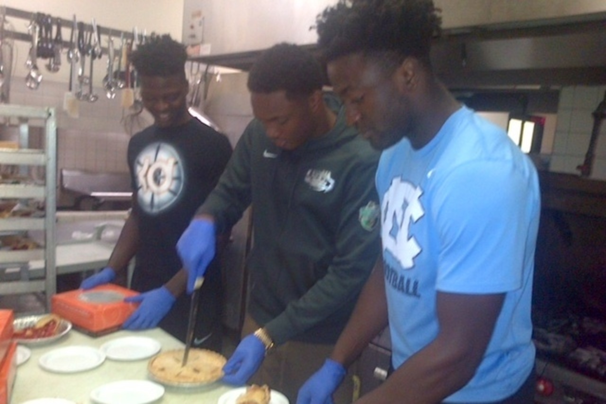Recruits Jayvaughn Myers, Saivion Smith and Nate Craig-Myers (from left to right) were among those who participated in the drive.