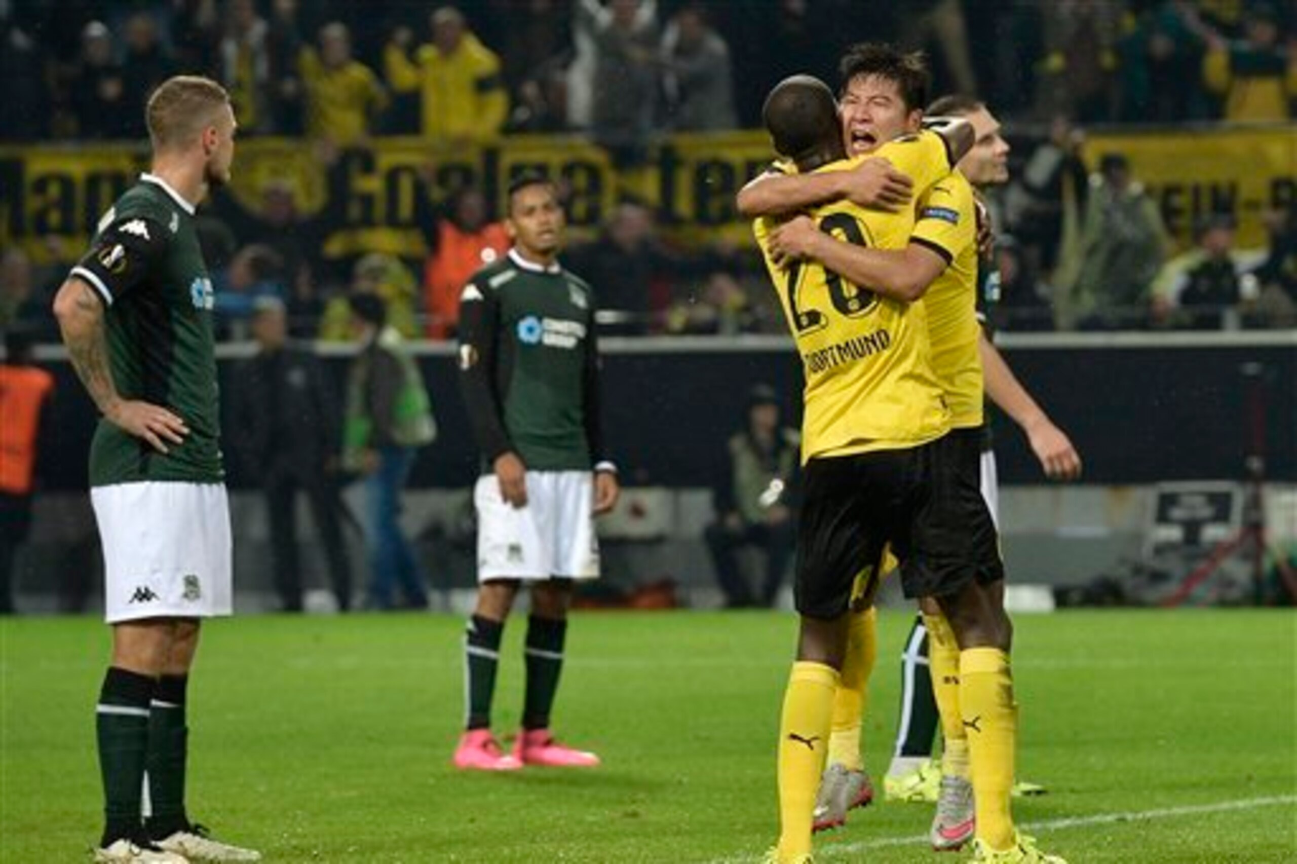 Park Joo-ho, pictured celebrating with Adrian Ramos, scored the latest of late winners in the first meeting.