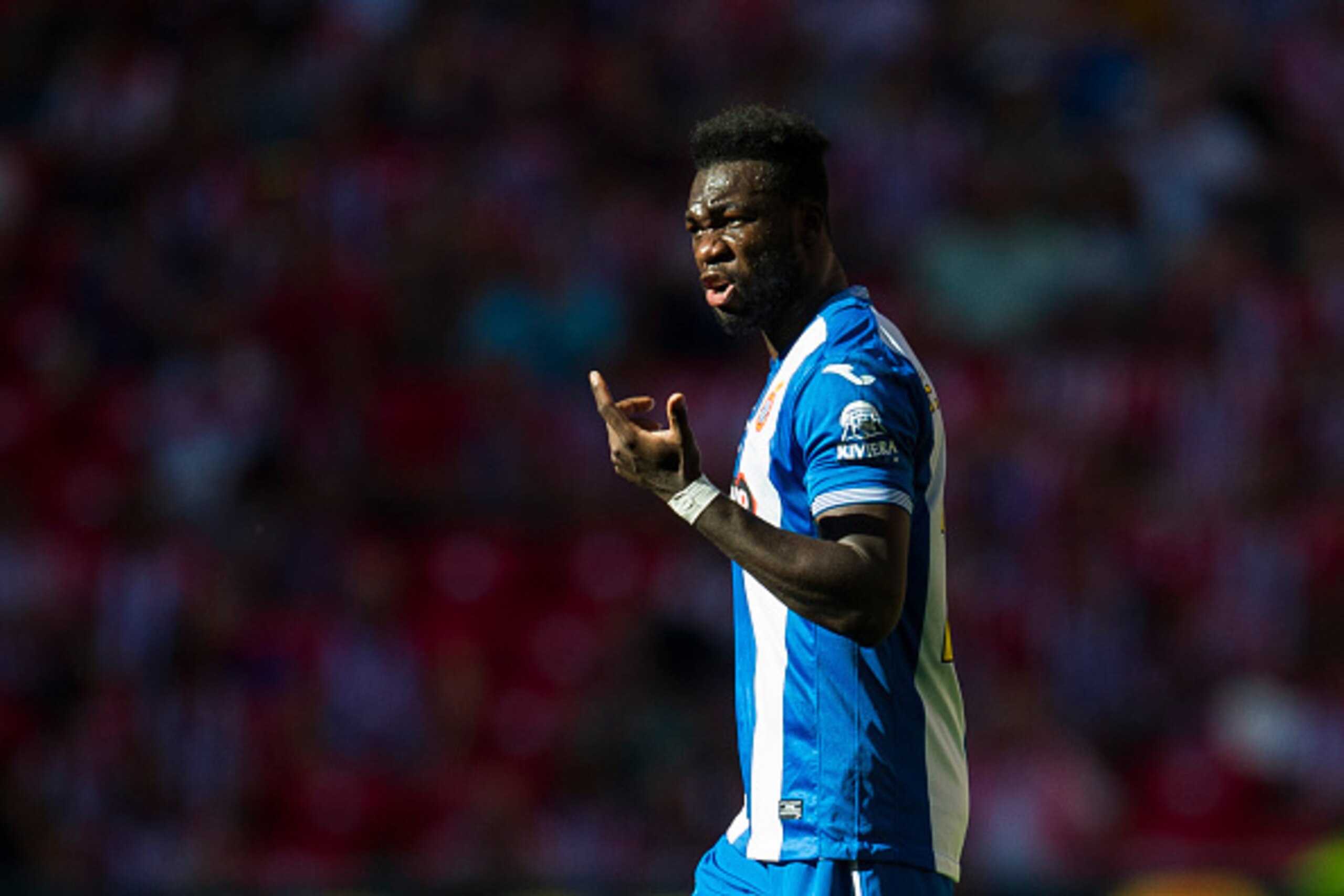 BILBAO, SPAIN - NOVEMBER 08:  Felipe Caicedo of RCD Espanyol reacts during the La Liga match between Athletic Club and RCD Espanyol at San Mames Stadium on November 8, 2015 in Bilbao, Spain.  (Photo by Juan Manuel Serrano Arce/Getty Images)