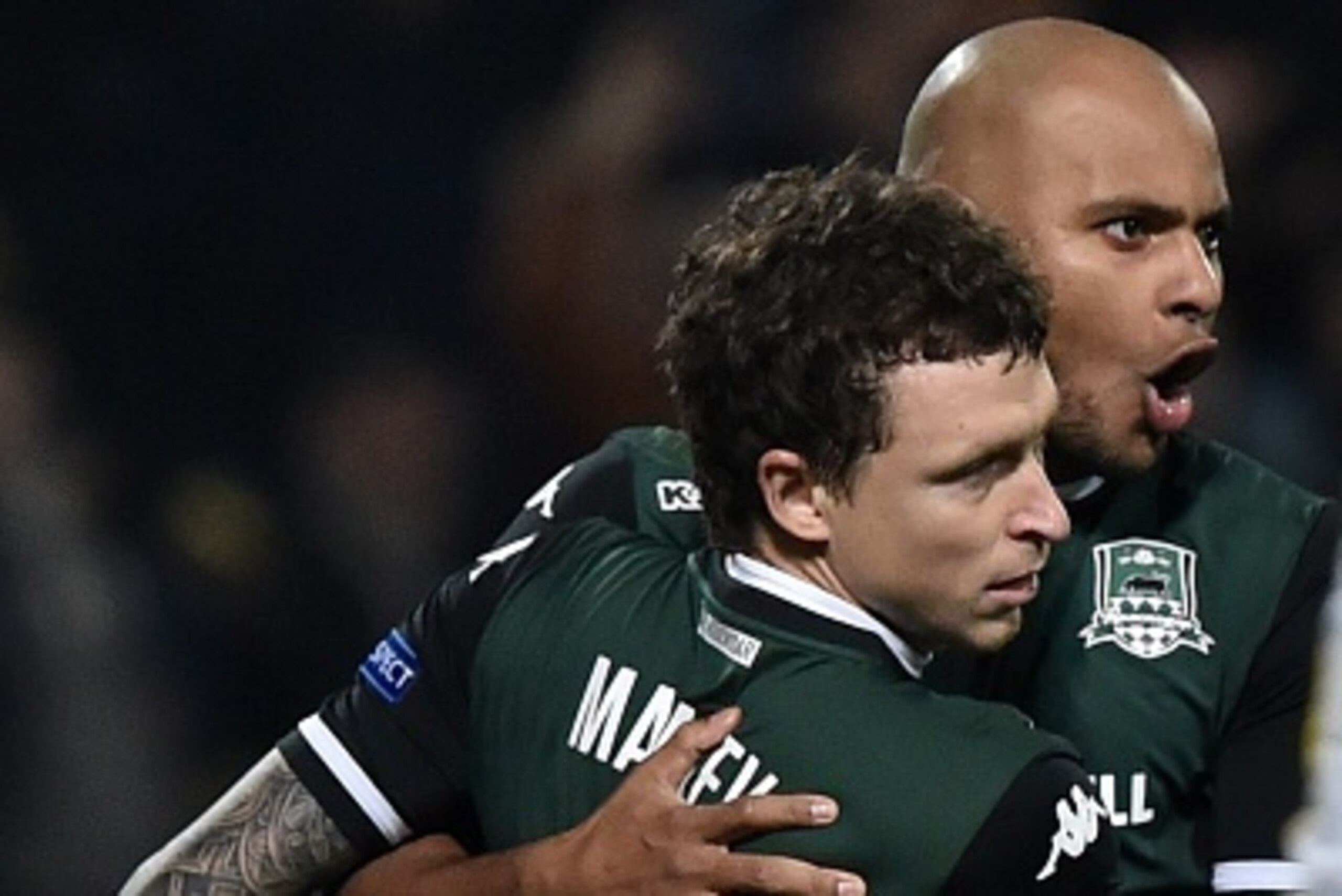 From L: Krasnodar's midfielder Pavel Mamaev and Krasnodar's forward from Brazil Ari celebrate a goal during the UEFA Europa League group C football match between FC Krasnodar and Borussia Dortmund in Krasnodar on November 26, 2015. AFP PHOTO / KIRILL KUDR From L: Krasnodar's midfielder Pavel Mamaev and Krasnodar's forward from Brazil Ari celebrate a goal during the UEFA Europa League group C football match between FC Krasnodar and Borussia Dortmund in Krasnodar on November 26, 2015. AFP PHOTO / KIRILL KUDR