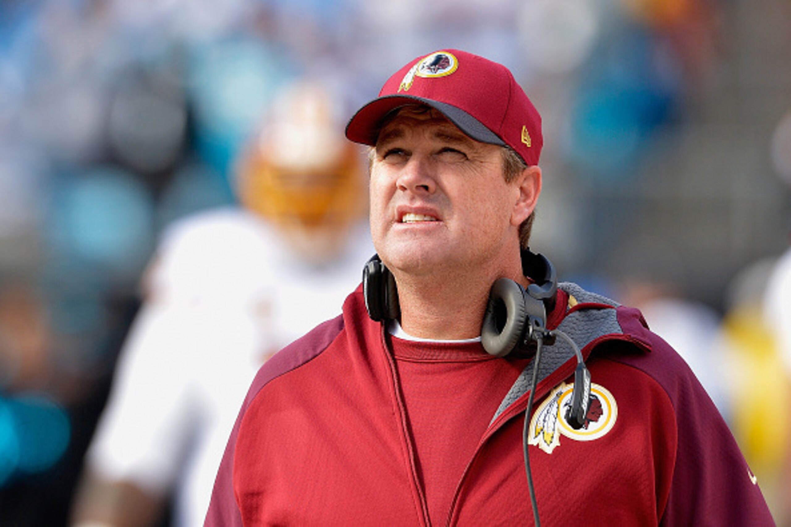 CHARLOTTE, NC - NOVEMBER 22: Head coach Jay Gruden of the Washington Redskins watches his team play against the Carolina Panthers during their game at Bank of America Stadium on November 22, 2015 in Charlotte, North Carolina. (Photo by Grant Halverson/ CHARLOTTE, NC - NOVEMBER 22: Head coach Jay Gruden of the Washington Redskins watches his team play against the Carolina Panthers during their game at Bank of America Stadium on November 22, 2015 in Charlotte, North Carolina. (Photo by Grant Halverson/