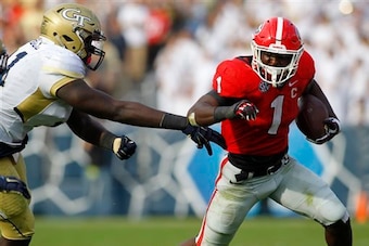 Georgia RB Sony Michel (right)