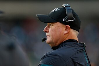 PHILADELPHIA, PA - NOVEMBER 22: Head coach Chip Kelly of the Philadelphia Eagles on the sidelines during the second half against the Tampa Bay Buccaneers at Lincoln Financial Field on November 22, 2015 in Philadelphia, Pennsylvania.  (Photo by Rich Schult