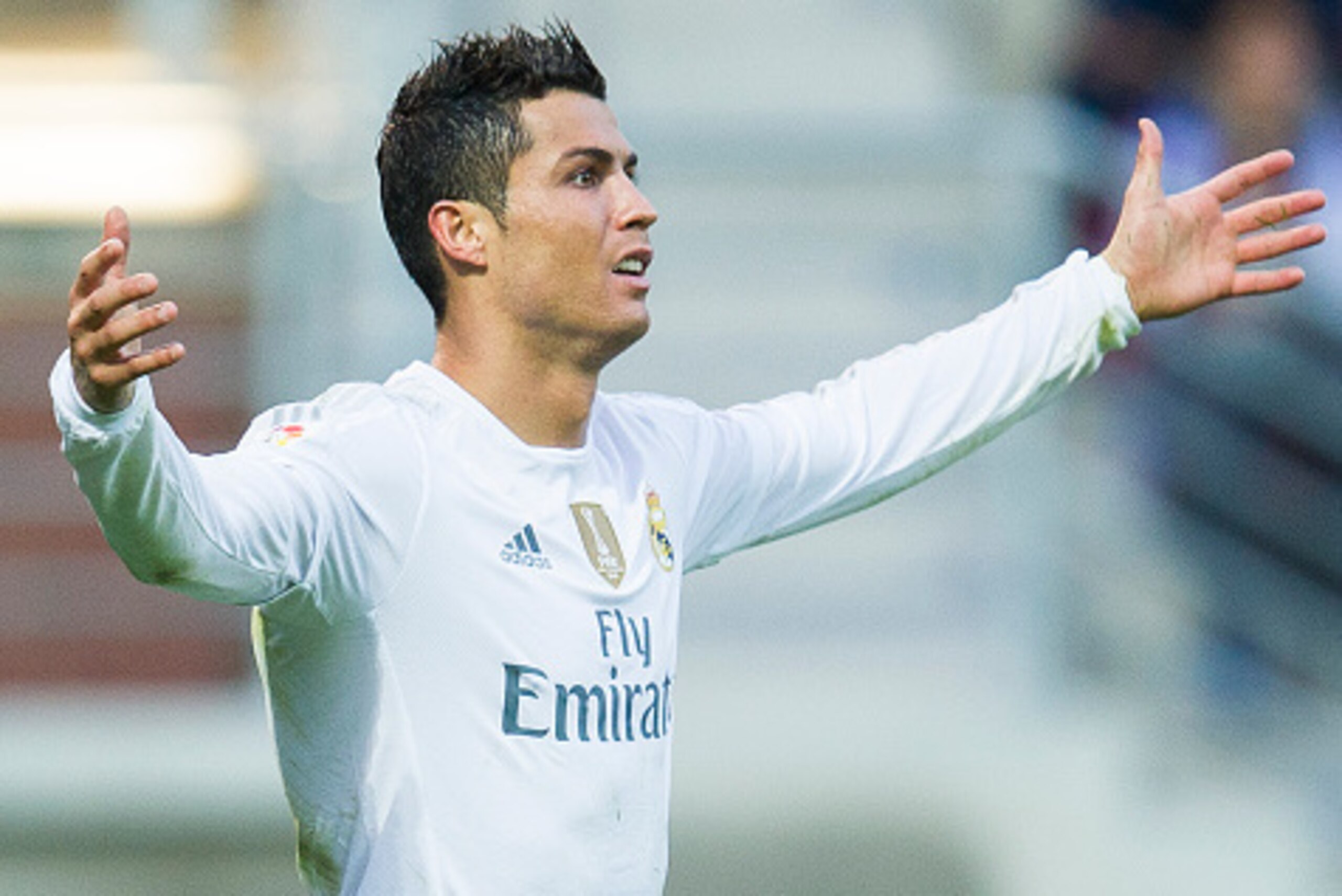 EIBAR, SPAIN - NOVEMBER 29: Cristiano Ronaldo of Real Madrid reacts during the La Liga match between SD Eibar and Real Madrid at Ipurua Municipal Stadium at Ipurua Municipal Stadium on November 29, 2015 in Eibar, Spain. (Photo by Juan Manuel Serrano Arc EIBAR, SPAIN - NOVEMBER 29: Cristiano Ronaldo of Real Madrid reacts during the La Liga match between SD Eibar and Real Madrid at Ipurua Municipal Stadium at Ipurua Municipal Stadium on November 29, 2015 in Eibar, Spain. (Photo by Juan Manuel Serrano Arc