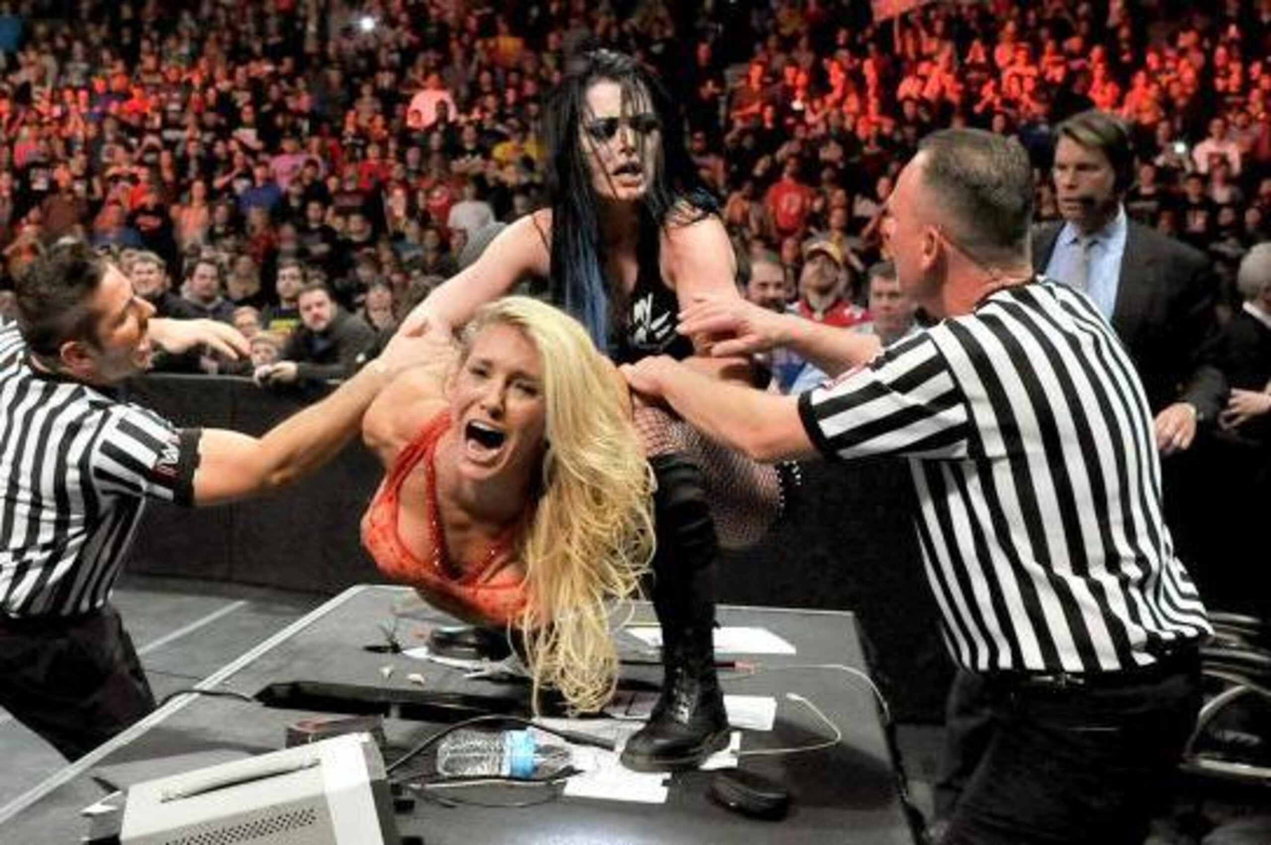 Paige clamps the PTO on Charlotte.