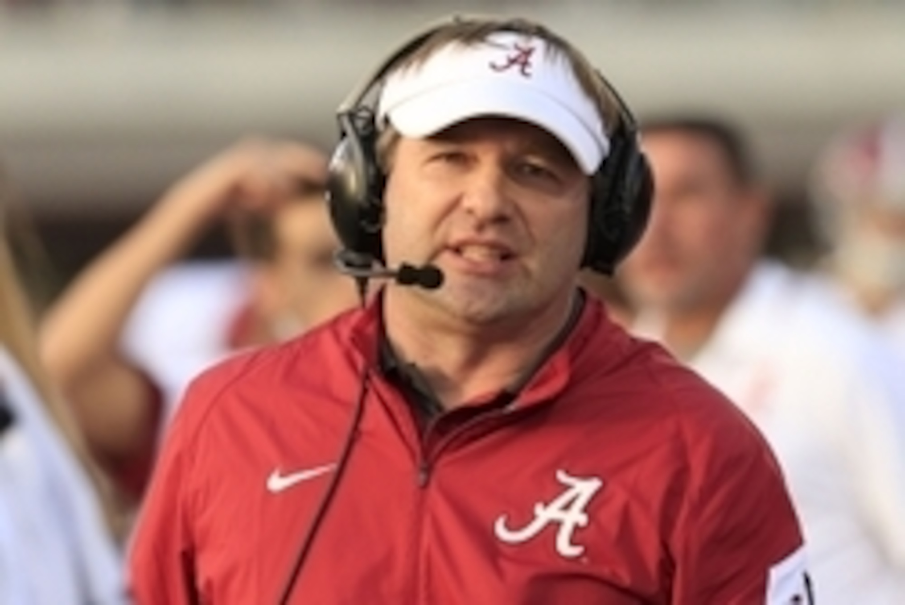 Nov 14, 2015; Starkville, MS, USA; Alabama Crimson Tide defensive coordinator Kirby Smart during the game against Mississippi State Bulldogs at Davis Wade Stadium. Mandatory Credit: Marvin Gentry-USA TODAY Sports