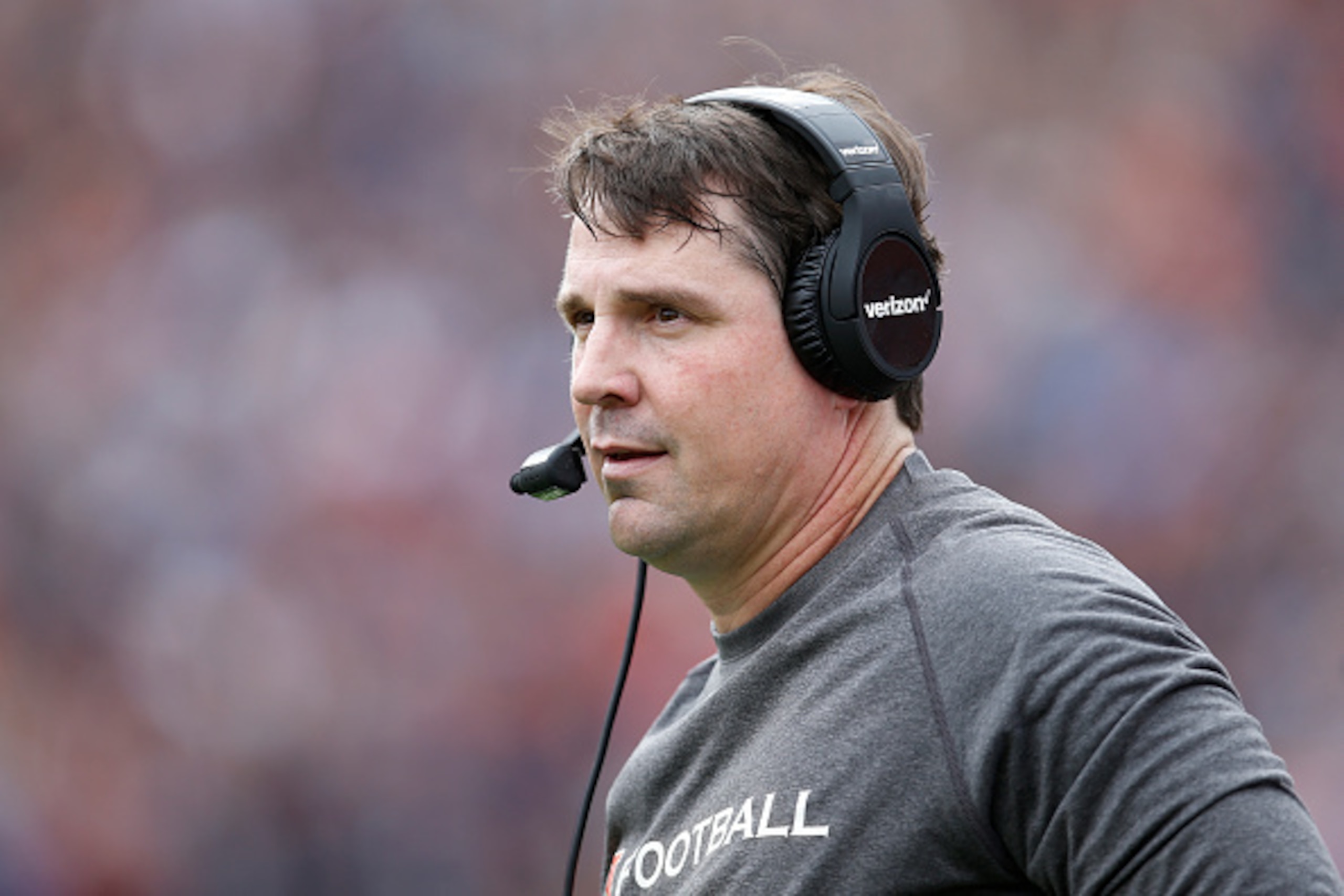 AUBURN, AL - OCTOBER 31: Defensive coordinator Will Muschamp of the Auburn Tigers looks on from the sideline during a game against the Ole Miss Rebels at Jordan-Hare Stadium on October 31, 2015 in Auburn, Alabama. Ole Miss defeated Auburn 27-19. (Photo by