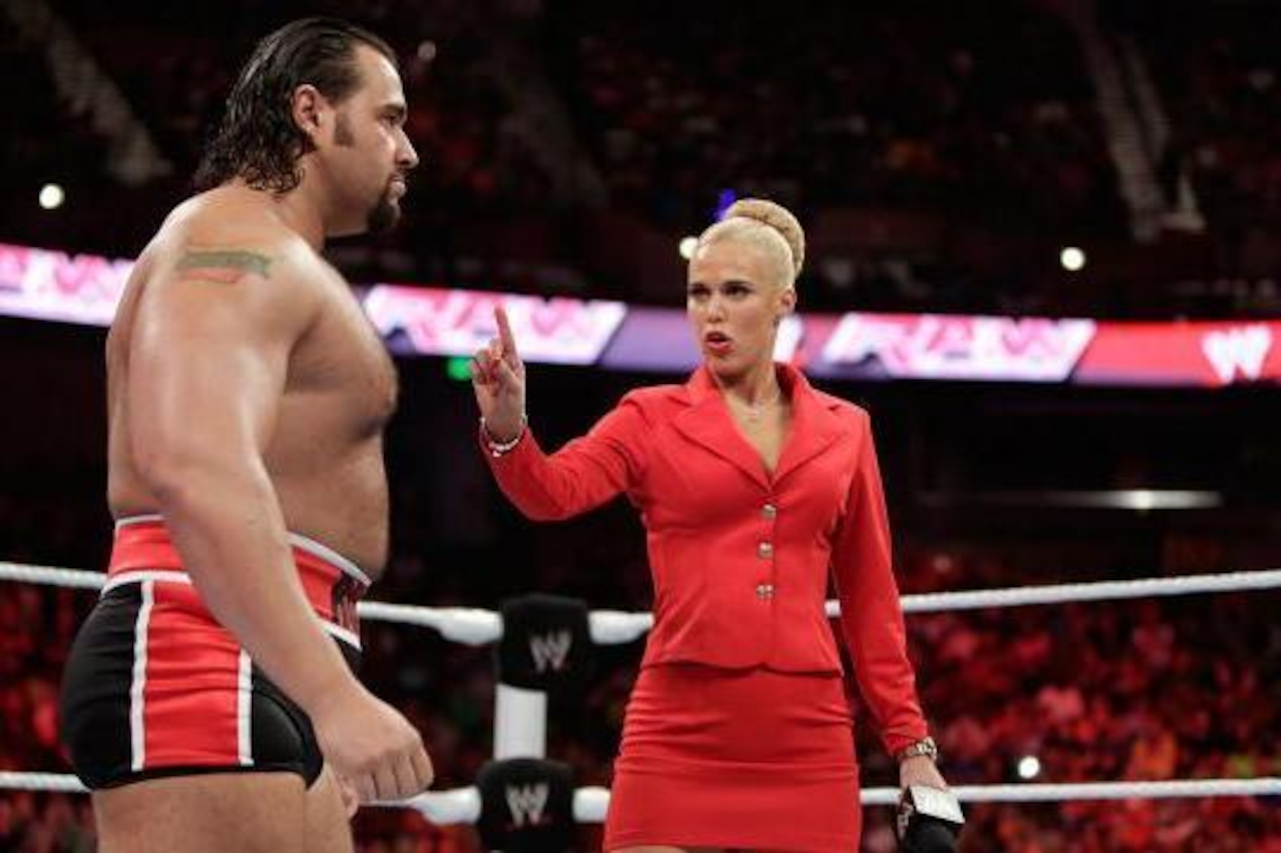 Lana instructs Rusev.