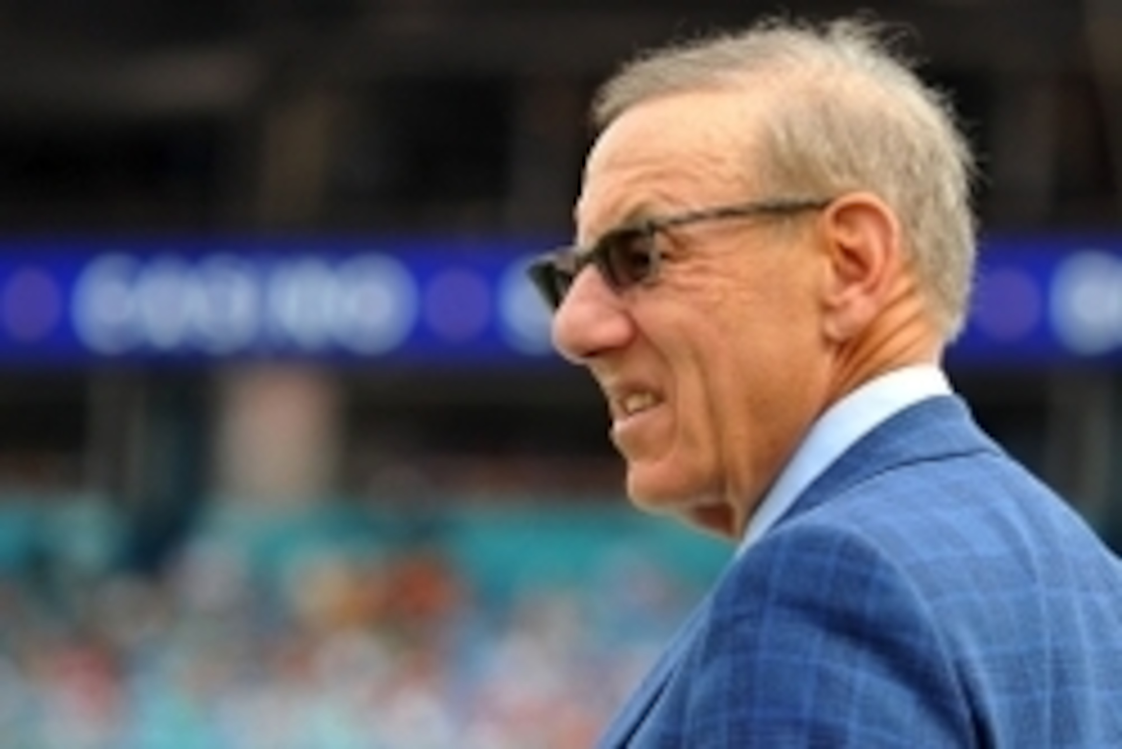 Dec 21, 2014; Miami Gardens, FL, USA; Miami Dolphins owner Stephen Ross looks on from the sideline during the first half against the Minnesota Vikings at Sun Life Stadium. Mandatory Credit: Steve Mitchell-USA TODAY Sports