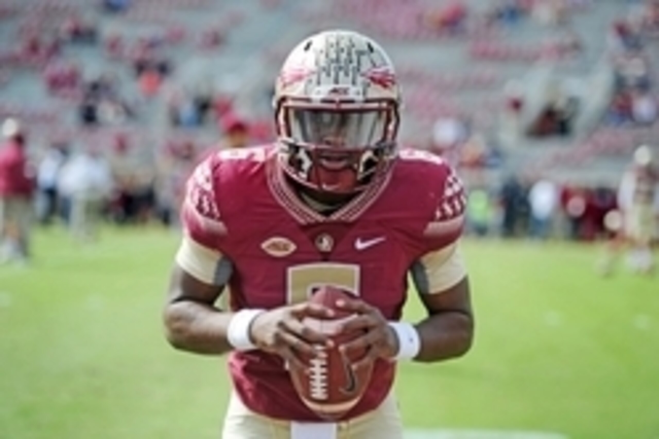 Nov 14, 2015; Tallahassee, FL, USA; Florida State University quarterback Everett Golson (6) warms up before the game against the North Carolina State Wolfpack at Doak Campbell Stadium. Mandatory Credit: Melina Vastola-USA TODAY Sports