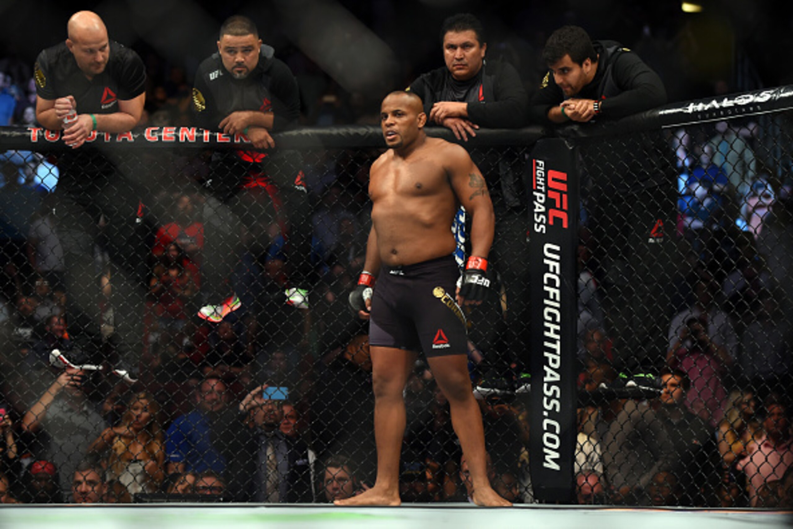 HOUSTON, TX - OCTOBER 03: Daniel Cormier waits in his corner before facing Alexander Gustafsson of Sweden in their UFC light heavyweight championship bout during the UFC 192 event at the Toyota Center on October 3, 2015 in Houston, Texas. (Photo by Jeff HOUSTON, TX - OCTOBER 03: Daniel Cormier waits in his corner before facing Alexander Gustafsson of Sweden in their UFC light heavyweight championship bout during the UFC 192 event at the Toyota Center on October 3, 2015 in Houston, Texas. (Photo by Jeff