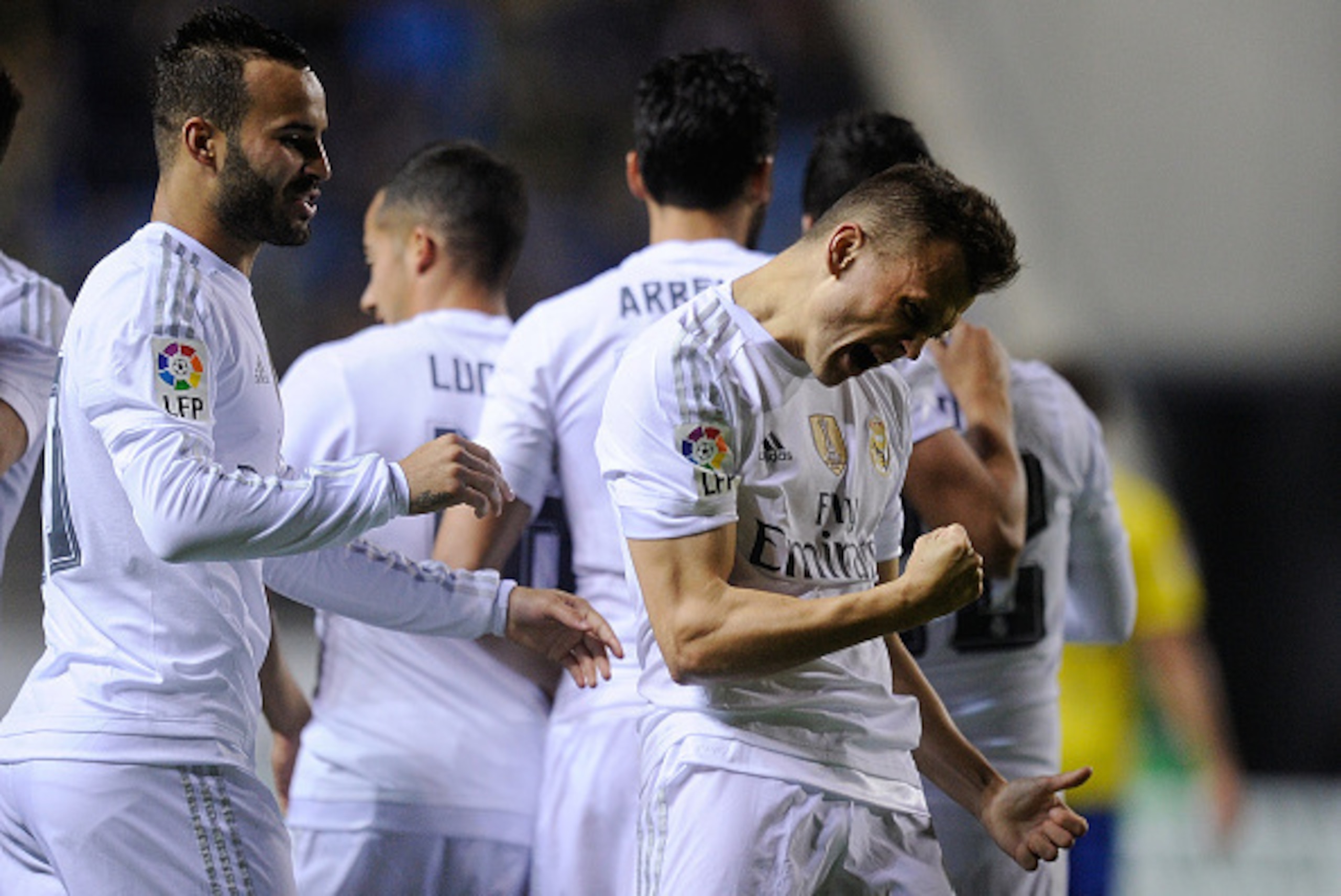 CADIZ, SPAIN - DECEMBER 02:  Denis Cheryshev of Real Madrid celebrates after scoring his team's opening goal during the Copa del Rey Round of 32 First Leg match between Cadiz and Real Madrid at Ramon de Carranza stadium on December 2, 2015 in Cadiz, Spain