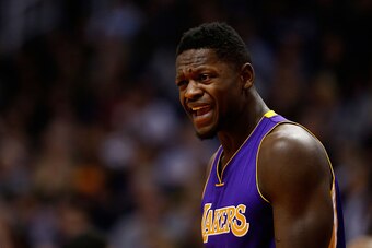 PHOENIX, AZ - NOVEMBER 16:  Julius Randle #30 of the Los Angeles Lakers during the NBA game against the Phoenix Suns at Talking Stick Resort Arena on November 16, 2015 in Phoenix, Arizona. The Suns defeated the Lakers 120-101. NOTE TO USER: User expressly