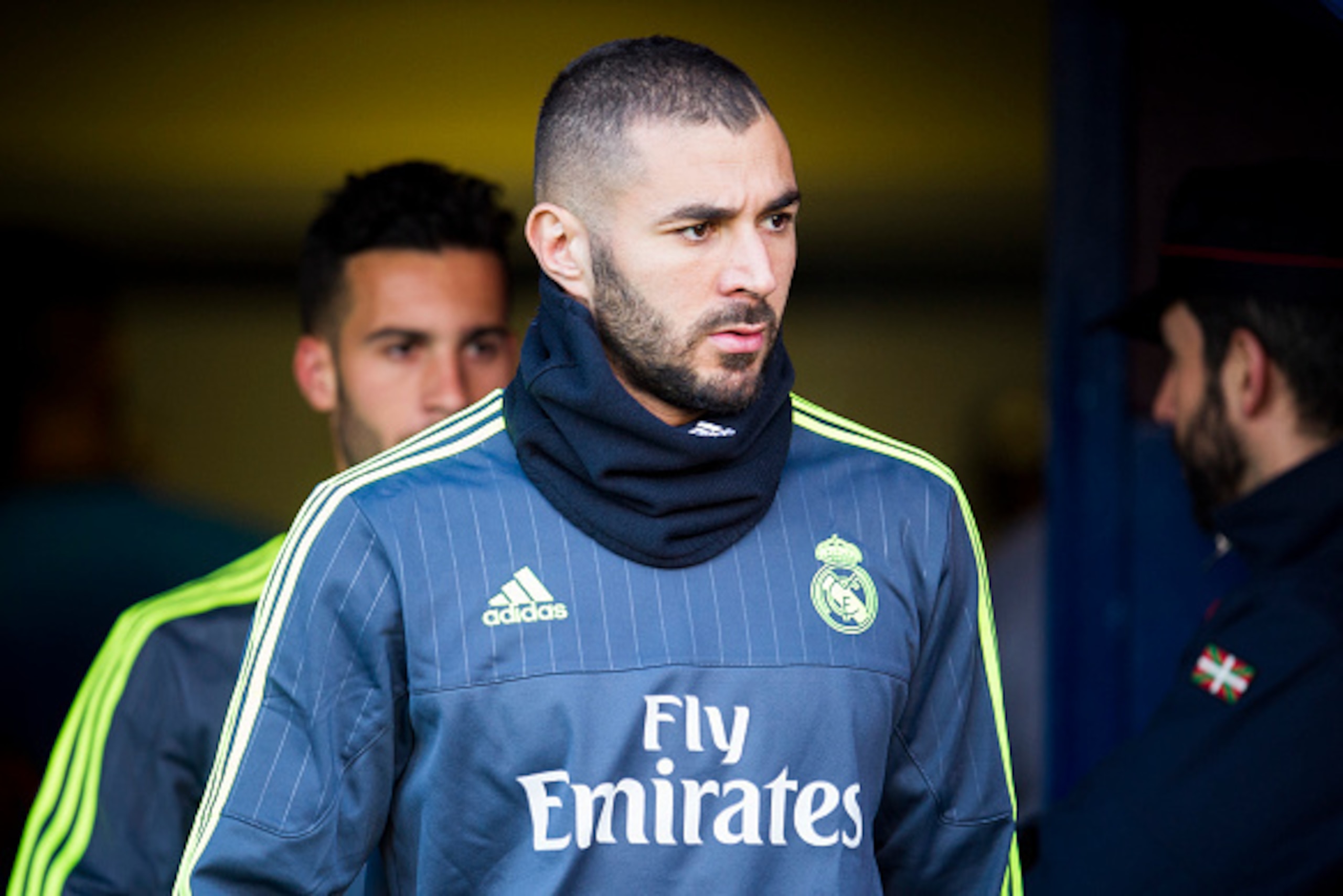 EIBAR, SPAIN - NOVEMBER 29: Karim Benzema of Real Madrid looks on prior to the start the La Liga match between SD Eibar and Real Madrid at Ipurua Municipal Stadium on November 29, 2015 in Eibar, Spain.  (Photo by Juan Manuel Serrano Arce/Getty Images)
