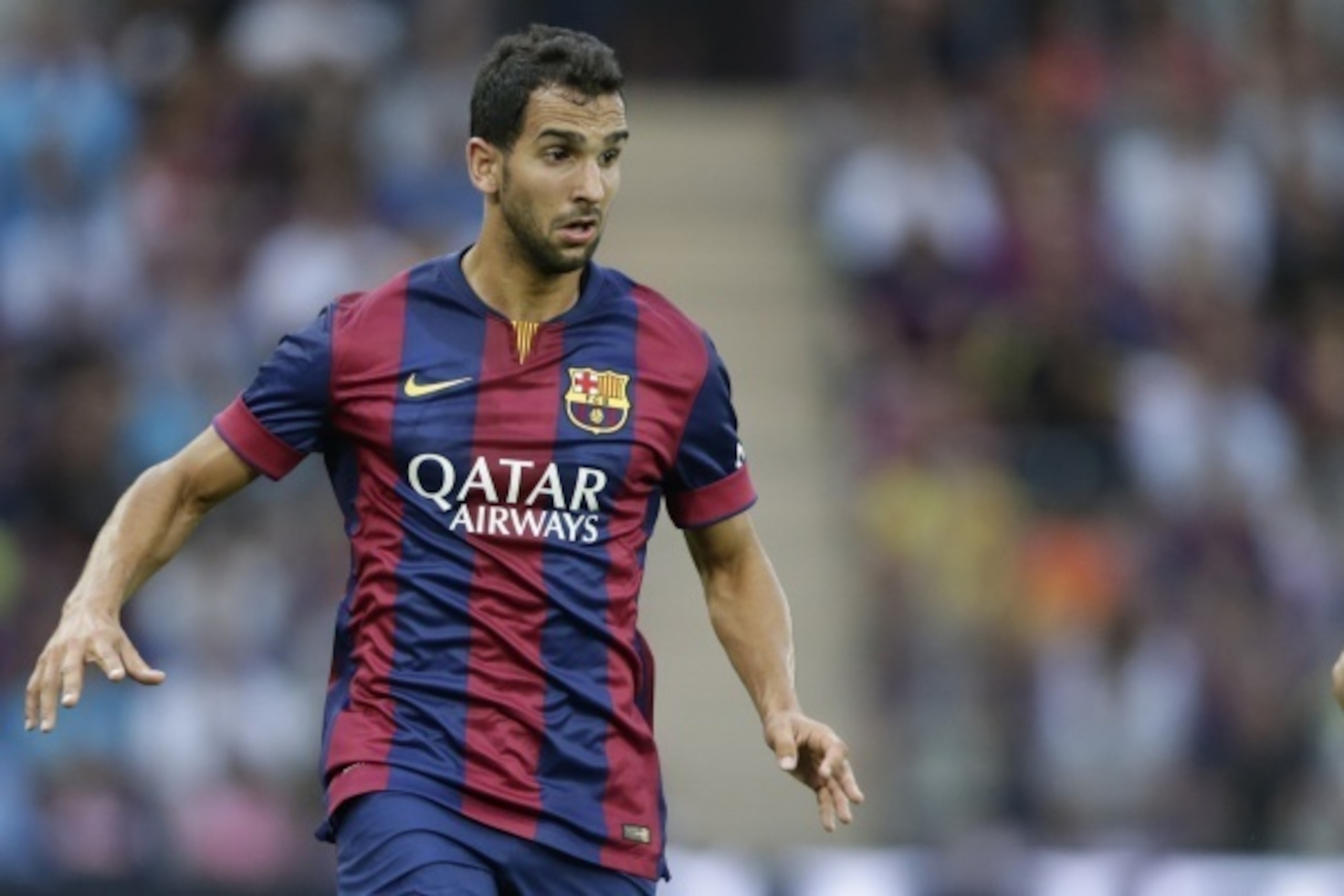Martin Montoya of FC Barcelona during the friendly match between Napoli and FC Barcelona at Stade de Geneve on august 6, 2014 in Geneva, Switzerland(Photo by VI Images via Getty Images) Martin Montoya of FC Barcelona during the friendly match between Napoli and FC Barcelona at Stade de Geneve on august 6, 2014 in Geneva, Switzerland(Photo by VI Images via Getty Images)