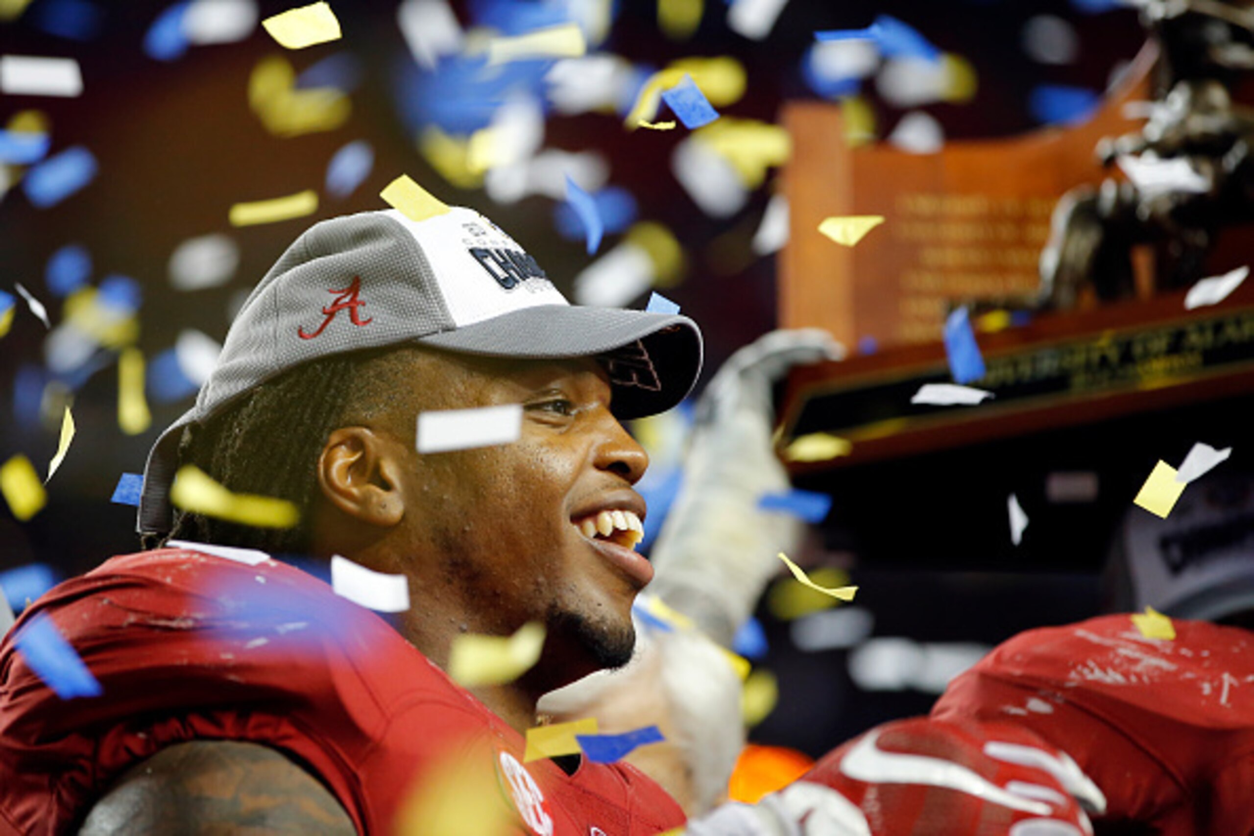 ATLANTA, GA - DECEMBER 5: Running back Derrick Henry #2 of the Alabama Crimson Tide celebrates after defeating the Florida Gators 29-15 in the SEC Championship at the Georgia Dome on December 5, 2015 in Atlanta, Georgia. (Photo by Kevin C. Cox/Getty Image