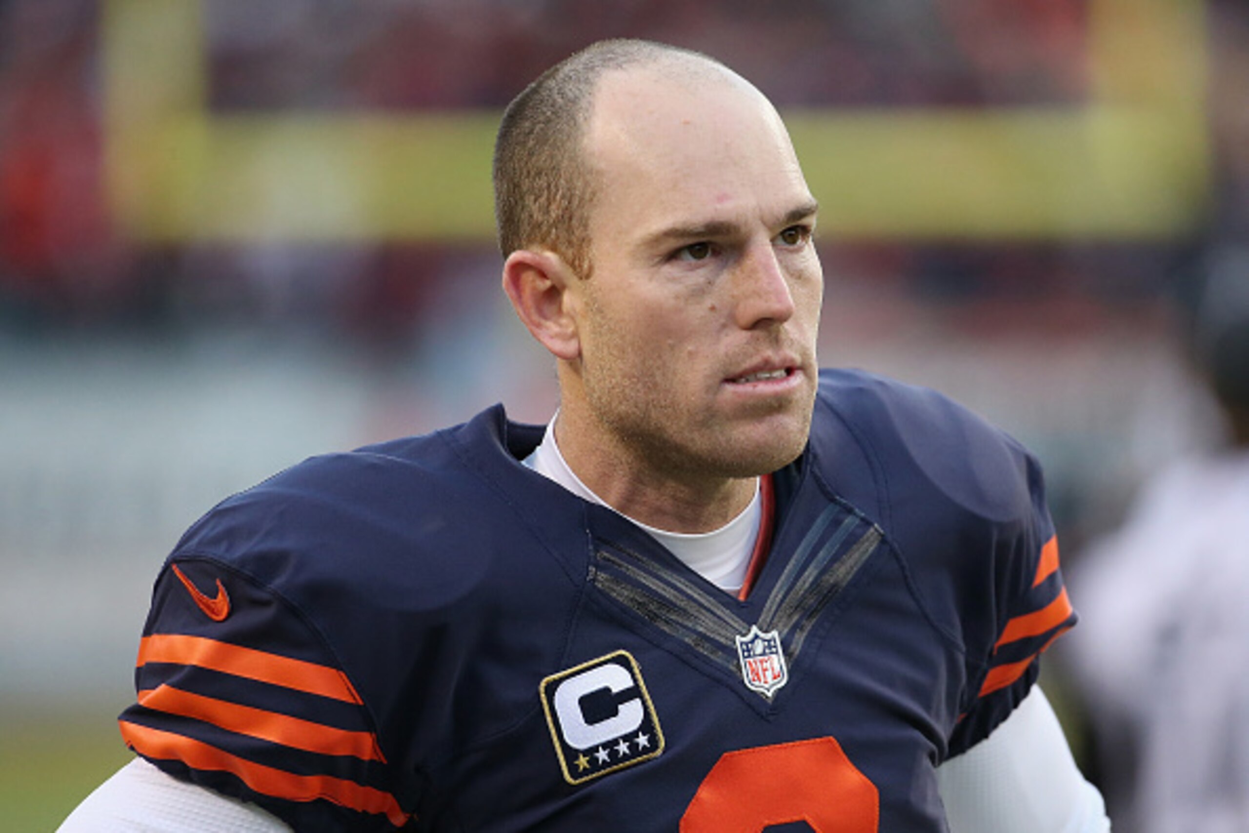 CHICAGO, IL - DECEMBER 06:  Robbie Gould #9 of the Chicago Bears paces the sidelines after missing a field goal with two seconds on the clock against the San Francisco 49ers at Soldier Field on December 6, 2015 in Chicago, Illinois. The 49ers defeated the