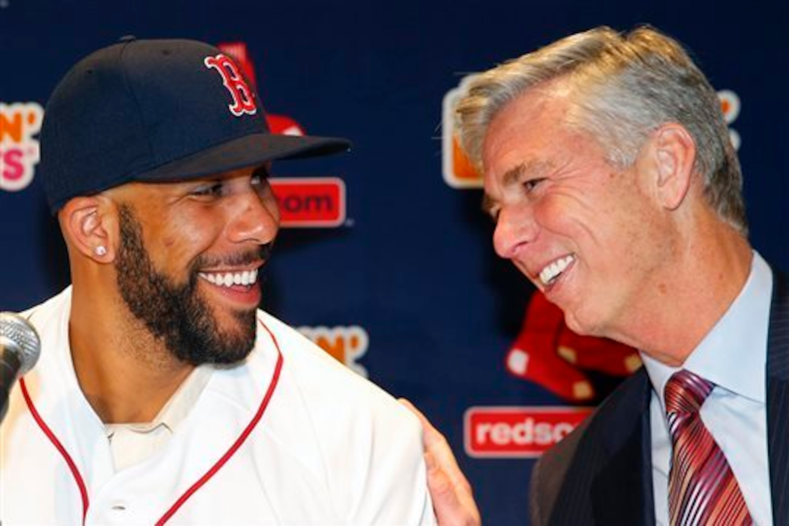 Price, seen here with Red Sox President of Baseball Operations Dave Dombrowski, could opt out of his deal in three years.