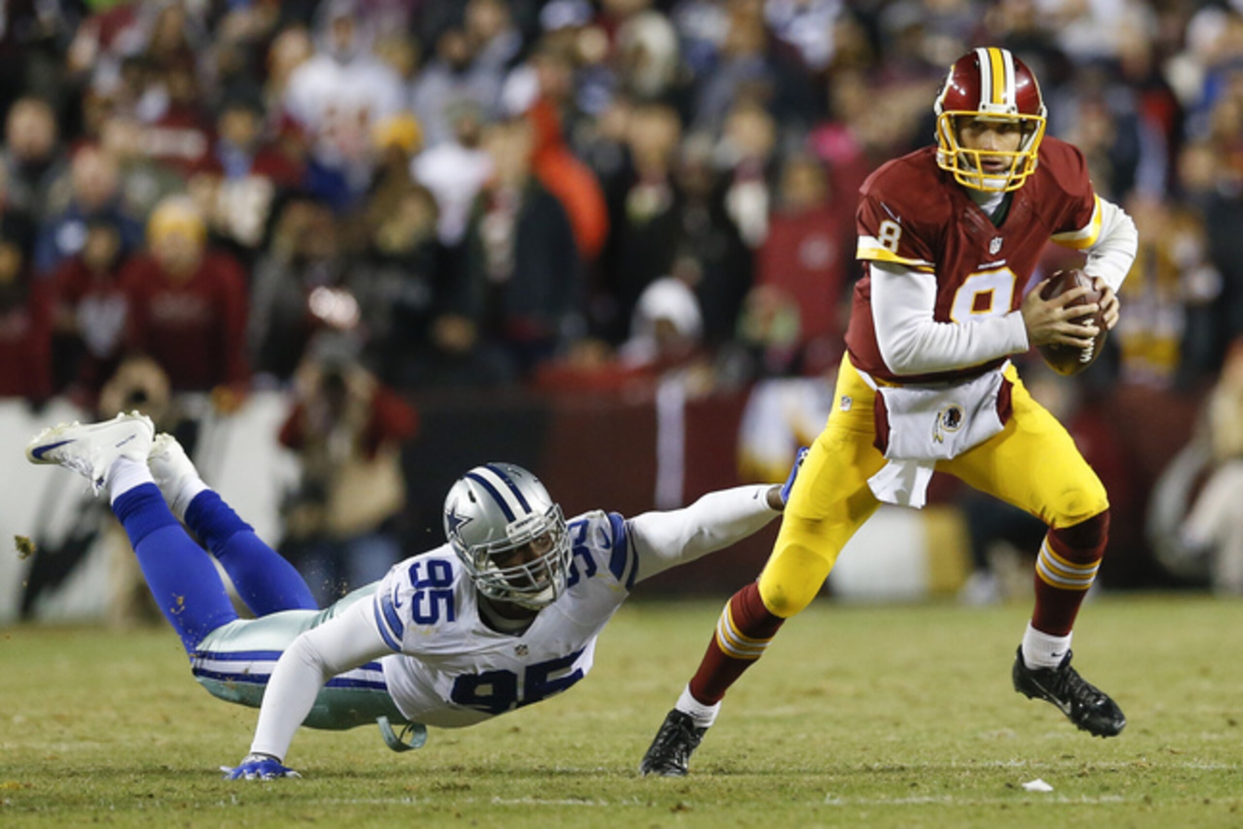 Pressure like this was rather routine in the Redskins' Week 13 loss.