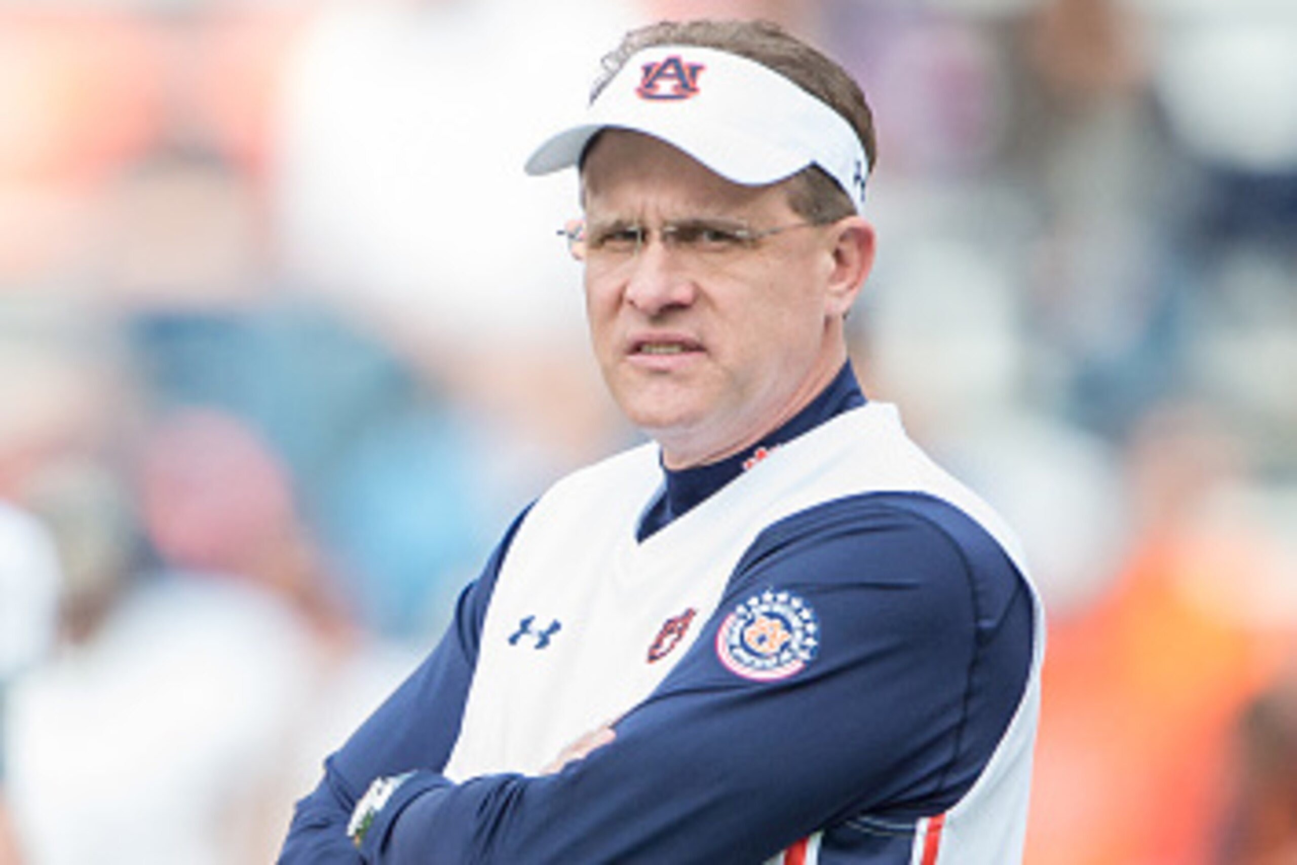 AUBURN, AL - NOVEMBER 21: Head coach Gus Malzahn of the Auburn Tigers prior to their game against the Idaho Vandals on November 21, 2015 at Jordan-Hare Stadium in Auburn, Alabama. (Photo by Michael Chang/Getty Images)