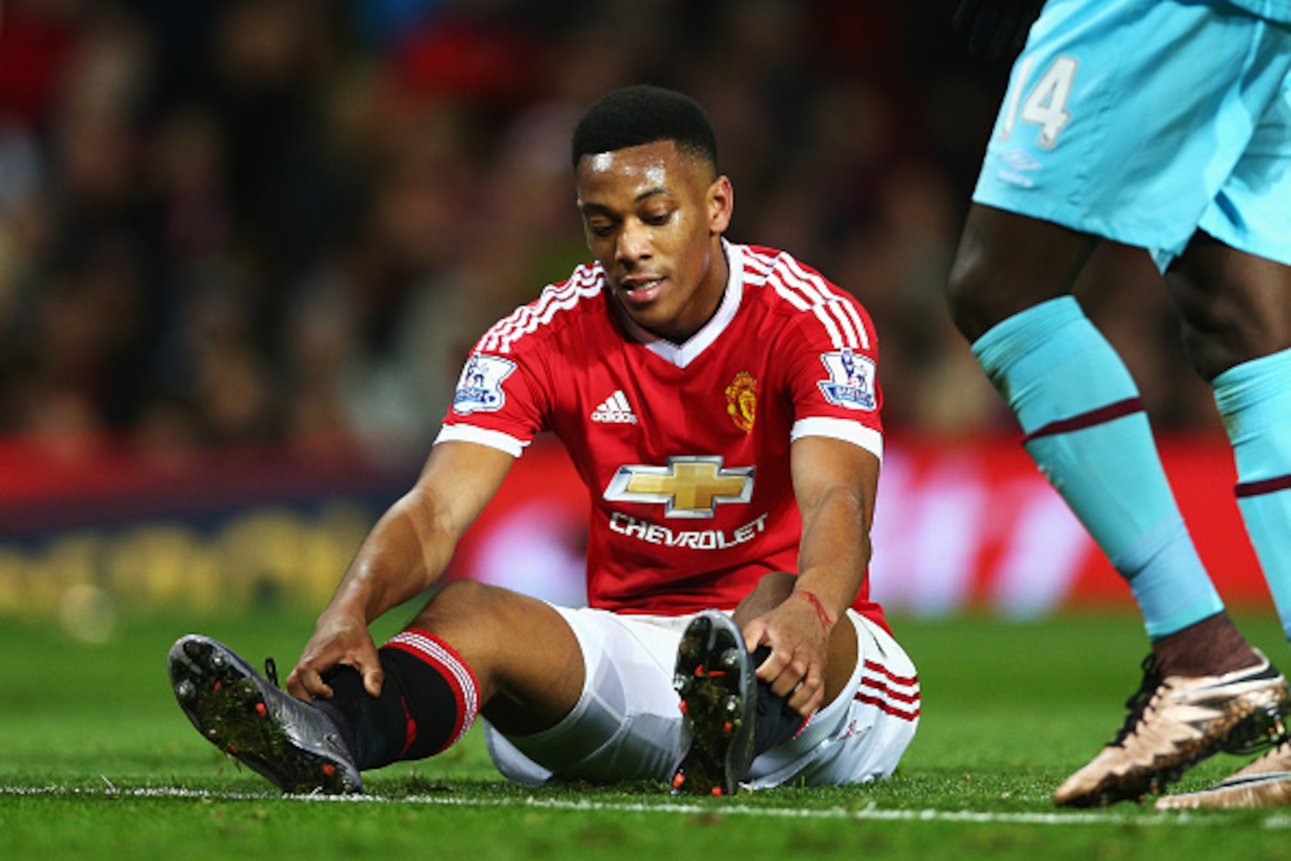 MANCHESTER, ENGLAND - DECEMBER 05: Anthony Martial of Manchester United reacts during the Barclays Premier League match between Manchester United and West Ham United at Old Trafford on December 5, 2015 in Manchester, England. (Photo by Clive Brunskill/Ge MANCHESTER, ENGLAND - DECEMBER 05: Anthony Martial of Manchester United reacts during the Barclays Premier League match between Manchester United and West Ham United at Old Trafford on December 5, 2015 in Manchester, England. (Photo by Clive Brunskill/Ge