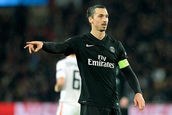 PARIS, FRANCE - DECEMBER 08:  Zlatan Ibrahimovic of Paris Saint-Germain reacts during the UEFA Champions League game between the Paris Saint-Germain and FC Shakhtar Donetsk at Parc des Princes on December 8, 2015 in Paris, France.  (Photo by Aurelien Meun