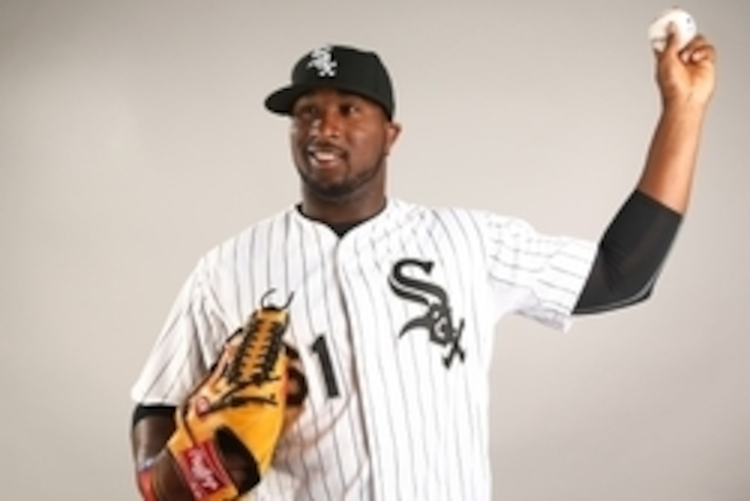Feb 28, 2015; Glendale, AZ, USA; Chicago White Sox pitcher Onelki Garcia poses for a portrait during photo day at Camelback Ranch. Mandatory Credit: Mark J. Rebilas-USA TODAY Sports