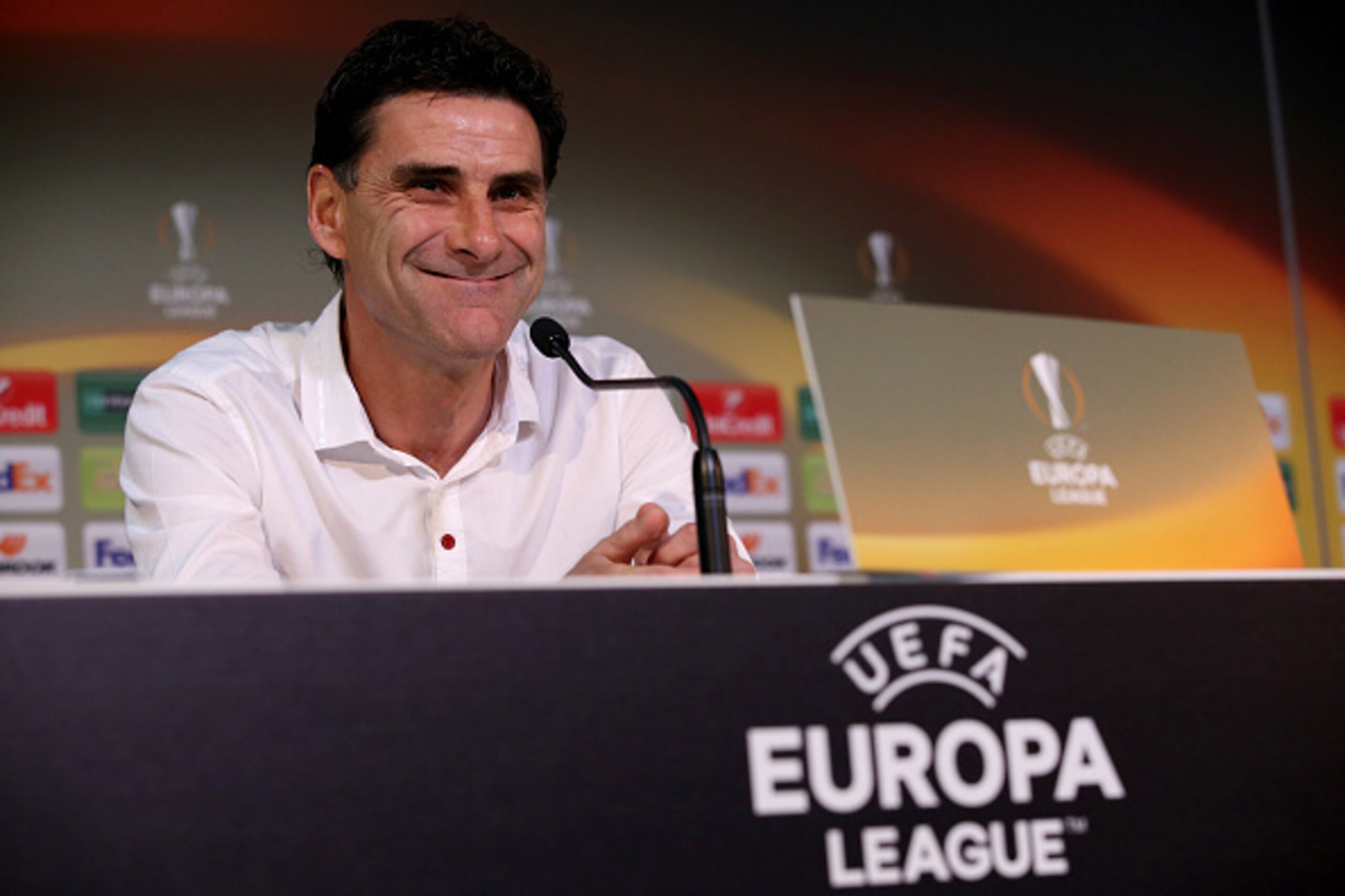 BORDEAUX, FRANCE - OCTOBER 21: FC Sion's Head Coach Didier Tholot during the press conference ahead of their Europa League Game against FC Girondins de Bordeaux at the Matmut Stadium on October 21, 2015 in Bordeaux, France.  (Photo by Romain Perrocheau/Ge