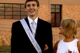 Kornet, seen here after being named homecoming king at his high school, grew from 6'1" as a freshman to 6'10" as a senior.