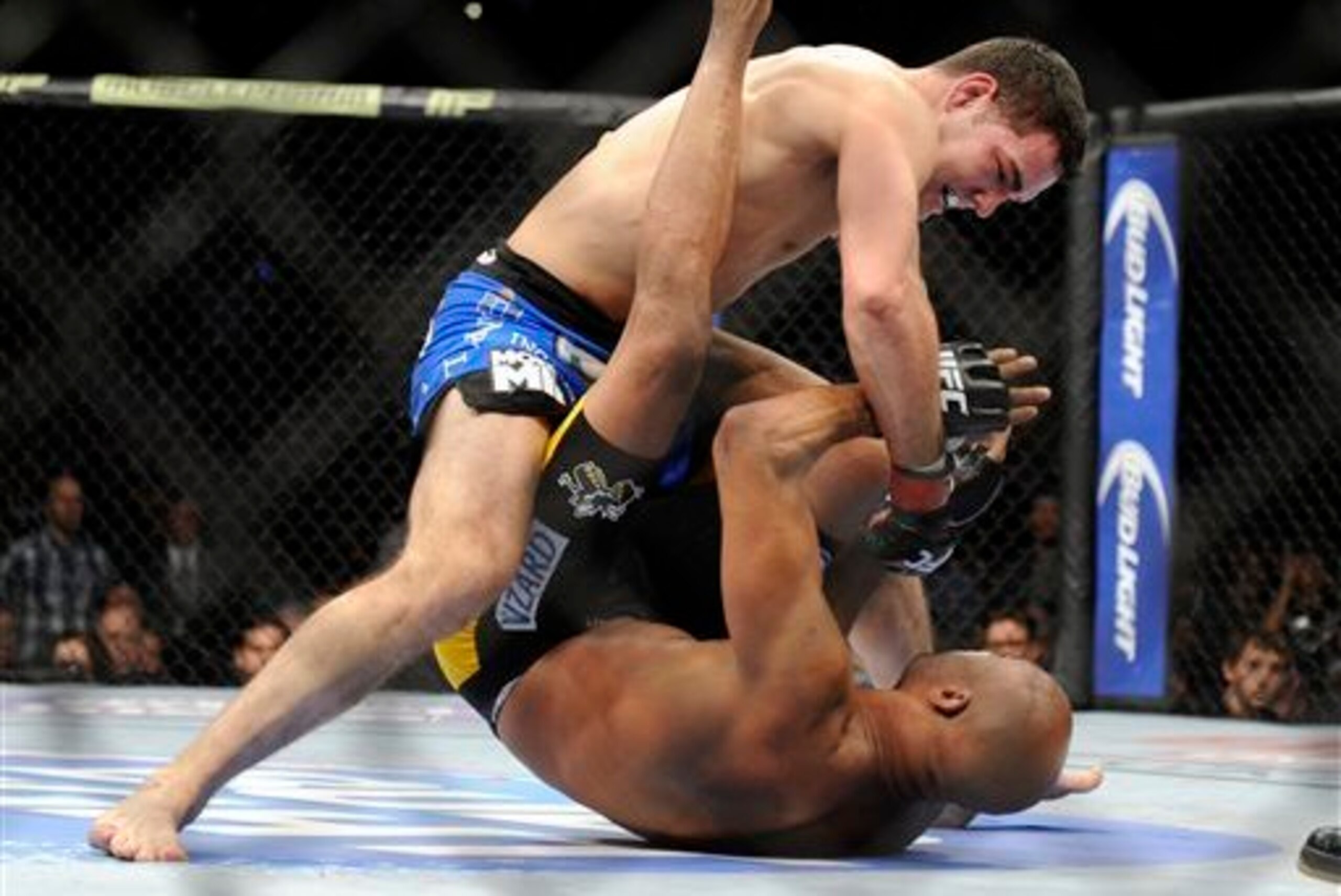 Weidman pounds Silva at UFC 168.