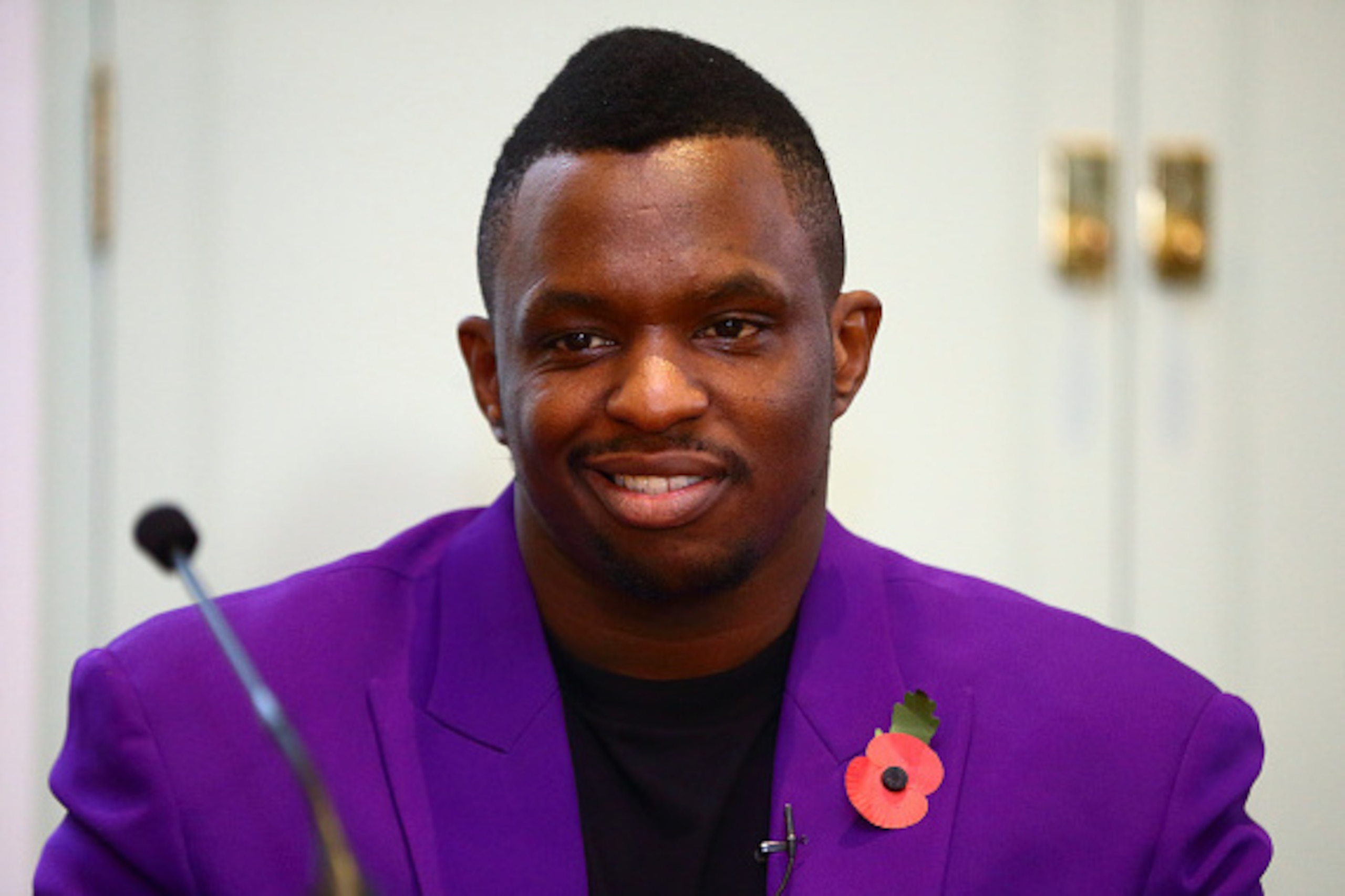 LONDON, ENGLAND - NOVEMBER 03:  Dillian Whyte talks during the Anthony Joshua and Dillian Whyte Press Conference at Trinity House on November 3, 2015 in London, England.  (Photo by Jordan Mansfield/Getty Images)